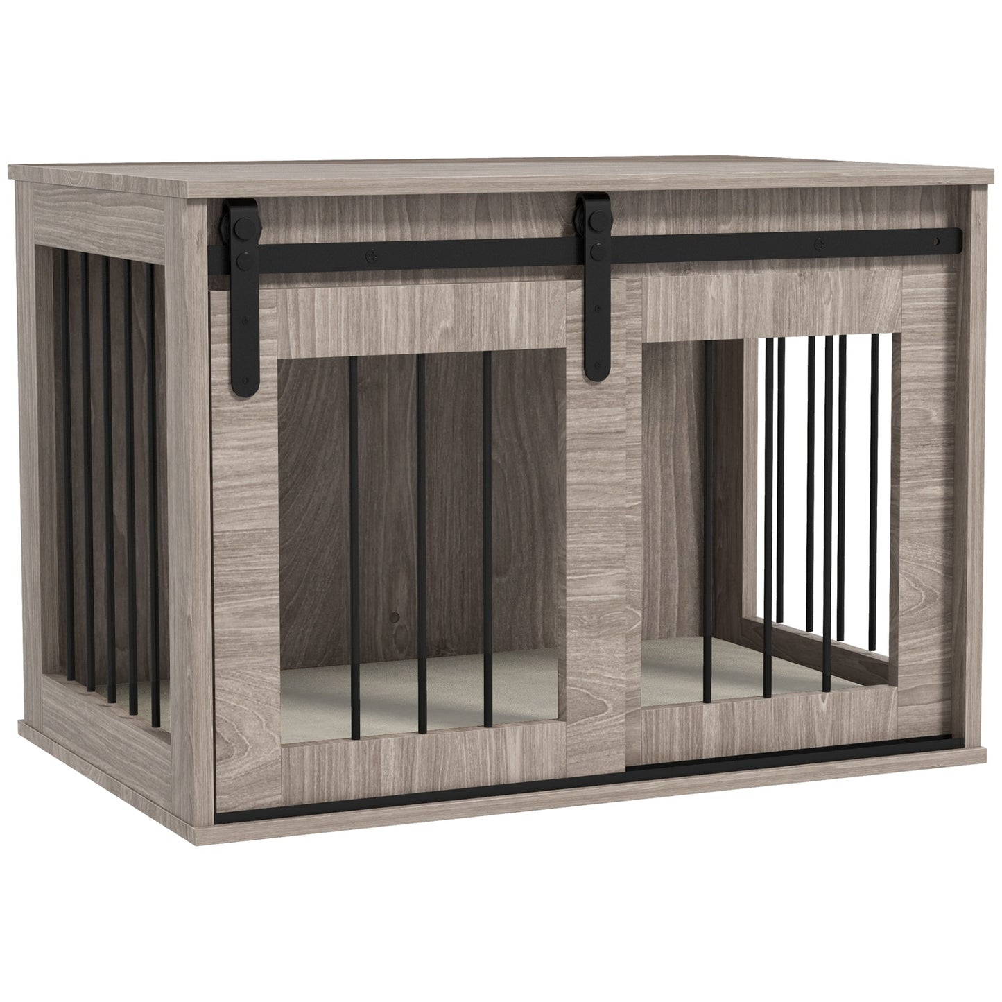Dog Crate Furniture, Dog House Furniture Style for Medium Breeds, Pet Kennel with Removable Cushion for Indoor Use, 80 x 54 x 57cm, Brown