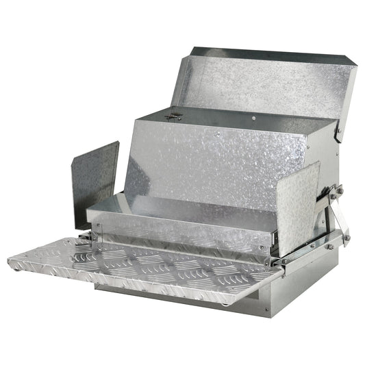 11.5KG Automatic Chicken Poultry Feeder Rat Proof Treadle Self Opening with Galvanized Steel and Aluminium
