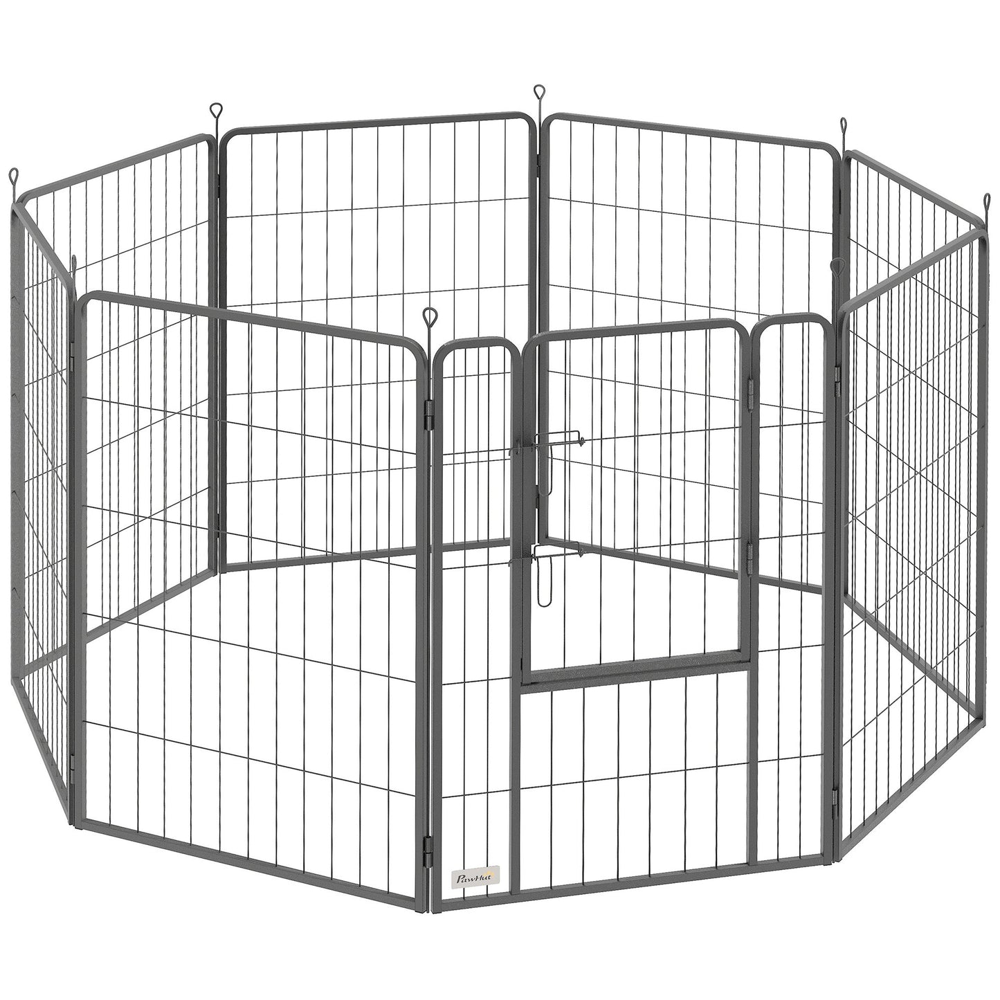 Dog Pen, 8 Panel Puppy Pen, Steel Dog Playpen, for Large Breeds, 100cm Tall, Black
