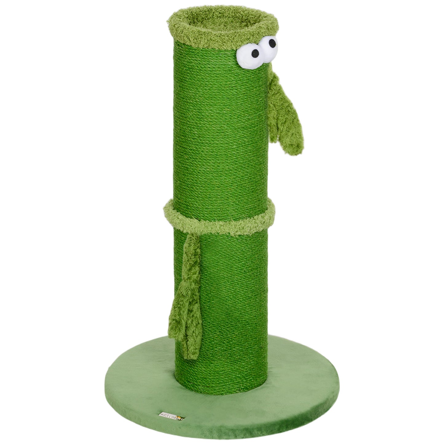 Cat Scratching Post for Indoor Cats, 63cm Tall Cat Scratcher Post with Sisal Rope Cover, Large Base, Green