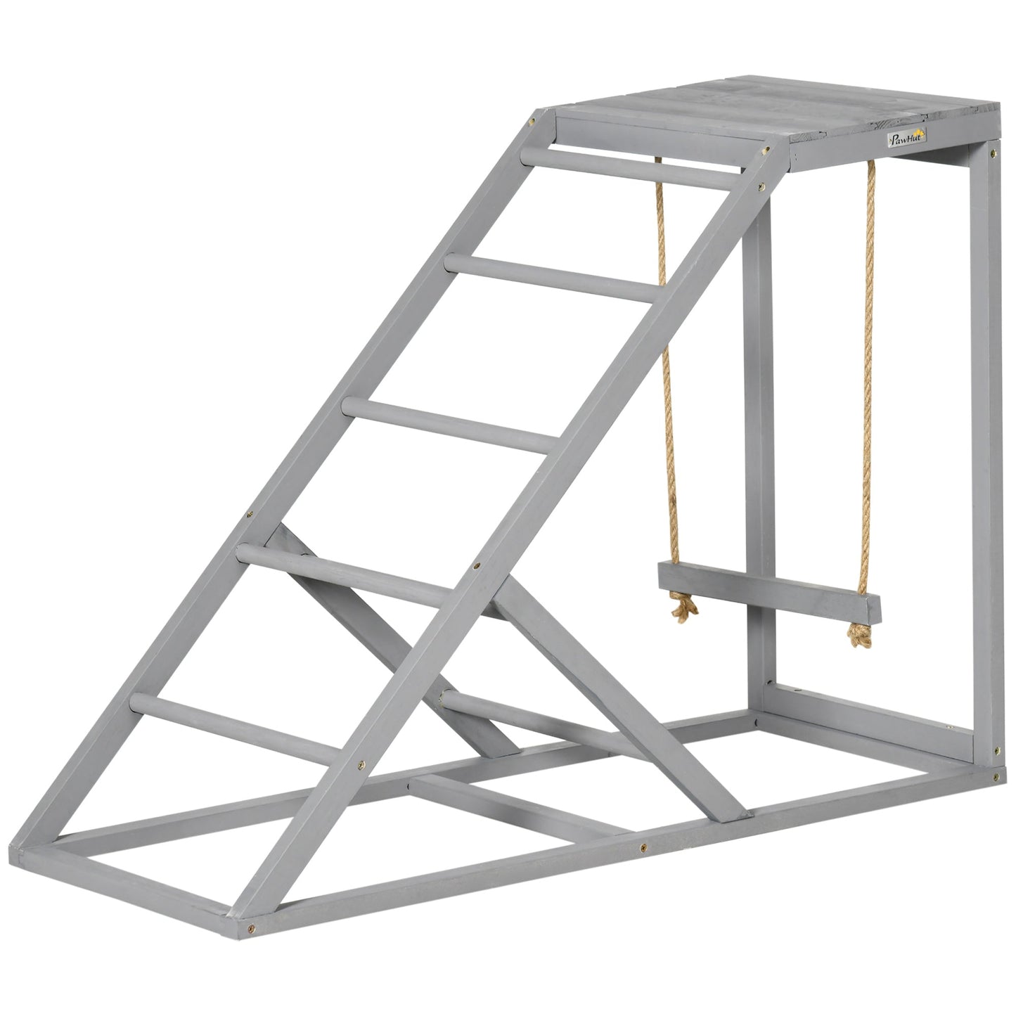 Chicken Activity Play Set with Swing, Chicken Coop Toy with Ladder, Platform for 2 Chickens, Hens, Grey