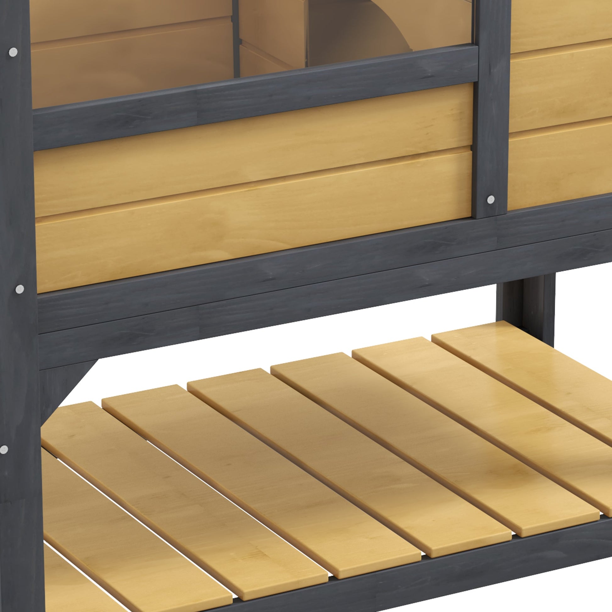 Tortoise House w/ Shelf, Small Pet Reptile Wooden House w/ Hide Shelter Den and Run, Lamp Holder, Tray, for Indoors, Outdoors - Yellow