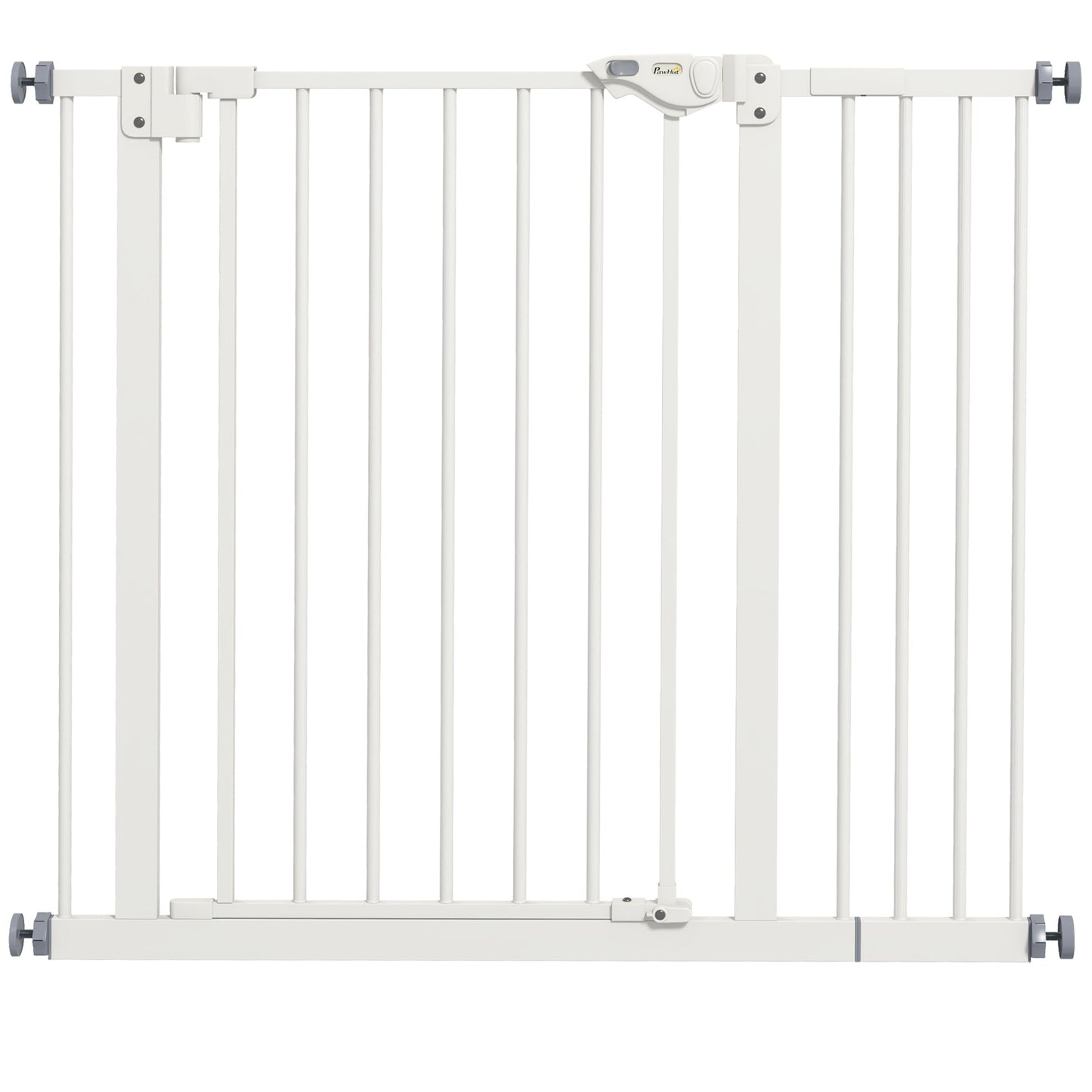 Dog Gate Stair Gate Pressure Fit Pets Barrier Auto Close for Doorway Hallway, 74-94cm Wide Adjustable, White