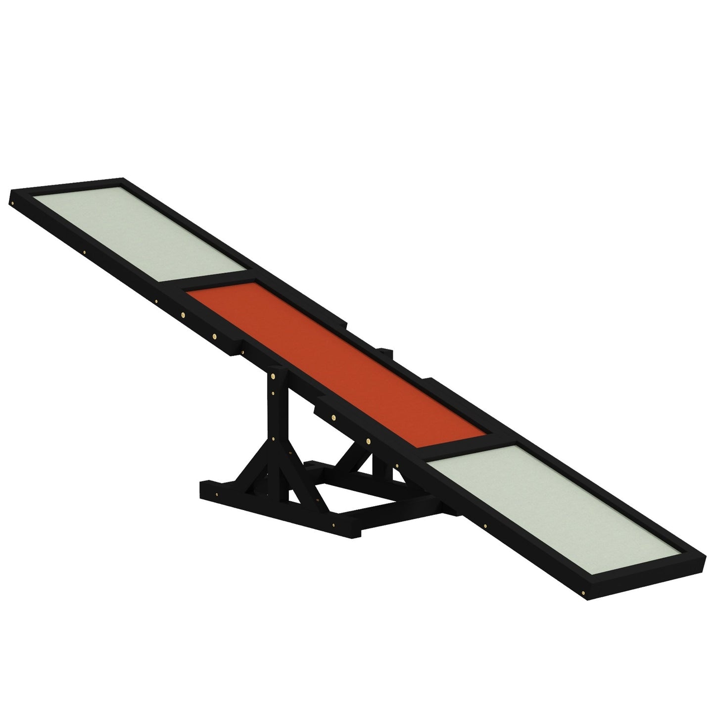 Wooden Pet Seesaw for Big Dogs, Agility Training Equipment for Dogs with Anti-Slip surface, 180 x 30 x 30cm - Black