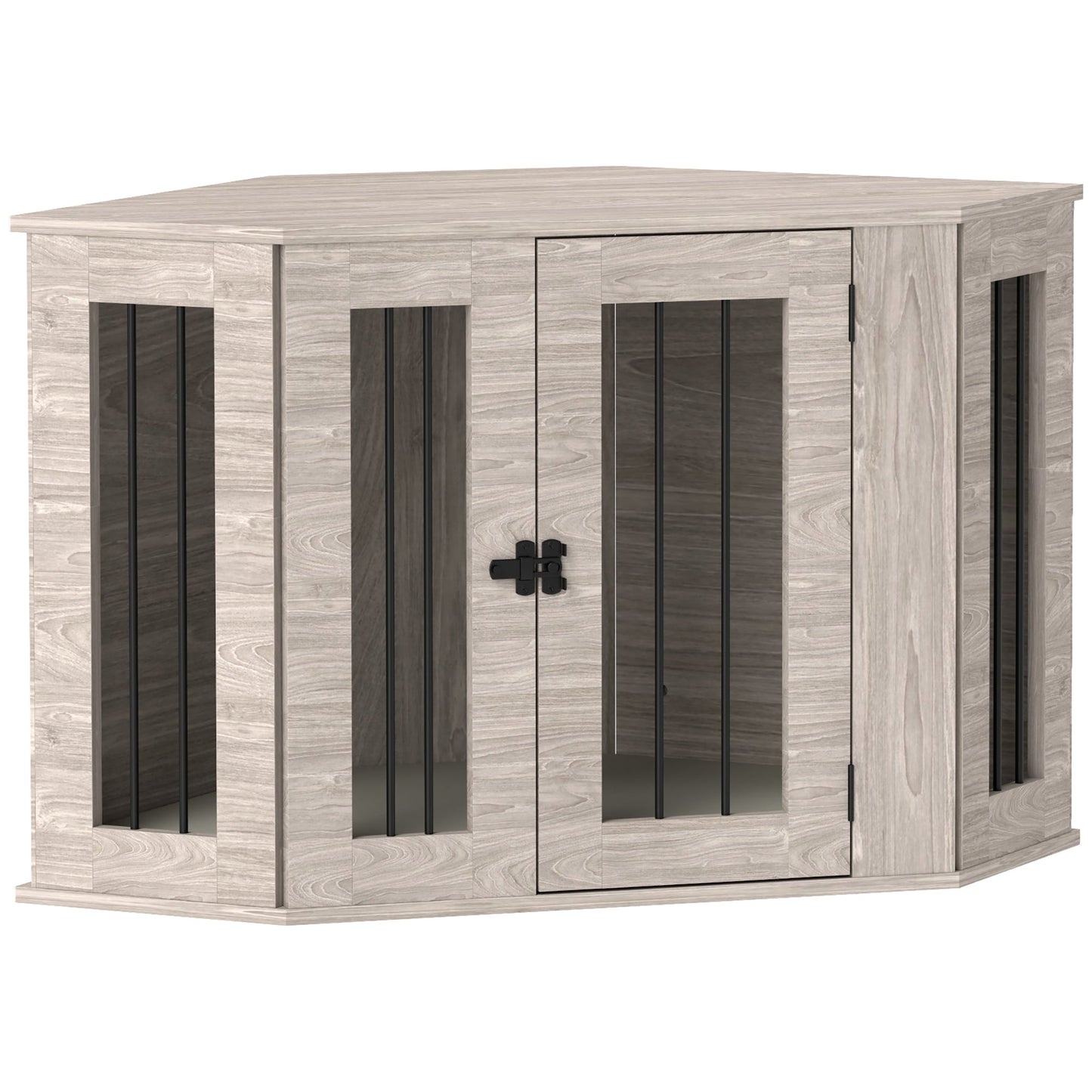 2 in 1 Dog Crate Furniture, Side Table Dog Kennel with Cushion, Large Door, for Medium Dogs - Walnut Brown