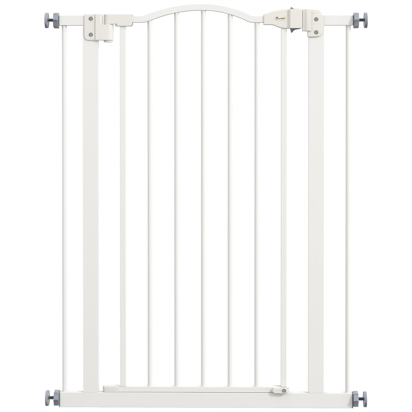 Pressure Fit Dog Stair Gate No Drilling Safety Gate Auto Close for Doorways, Hallways, 74-80cm Adjustable, 94cm Tall, White