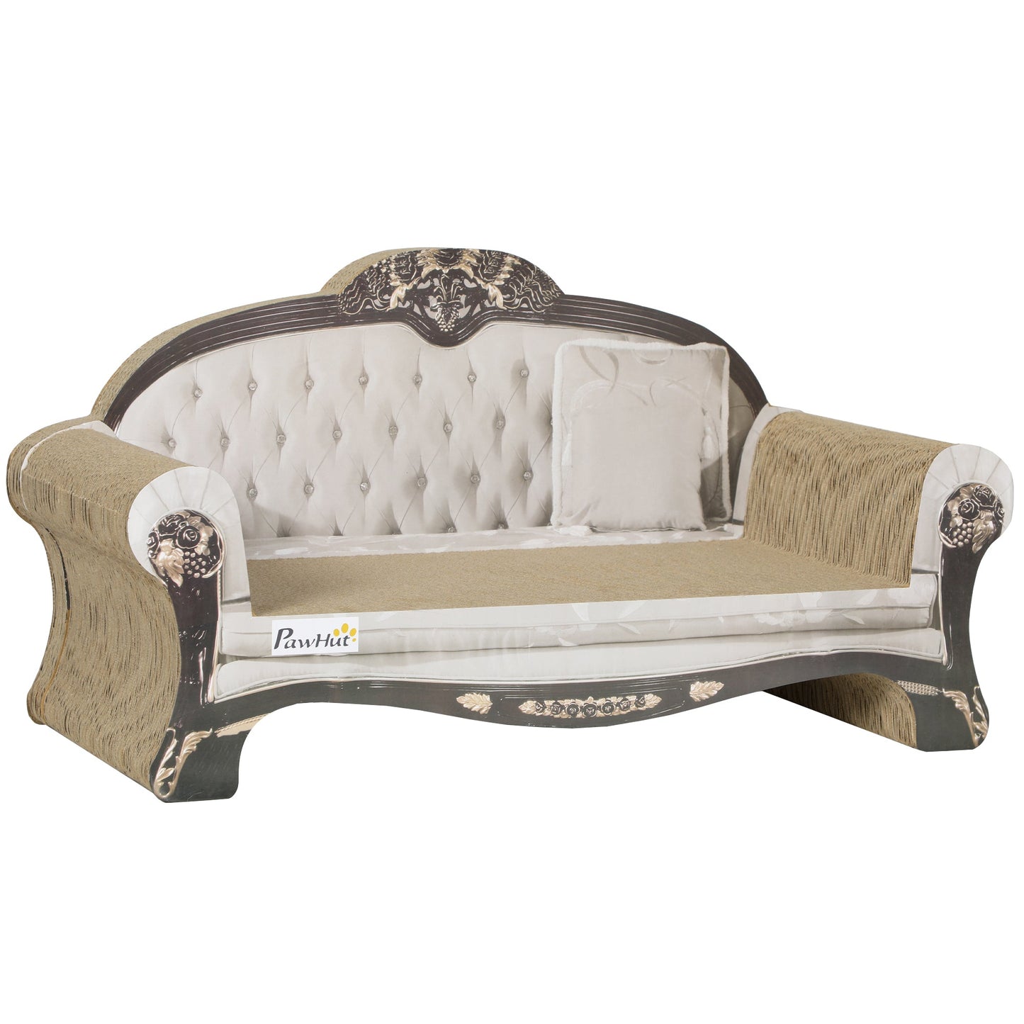 2-in-1 Cat Scratcher, Cat Scratching Board with Organic Catnip, Cardboard Lounge for Indoor Cats, 29.5 x 56 x 26cm, Brown