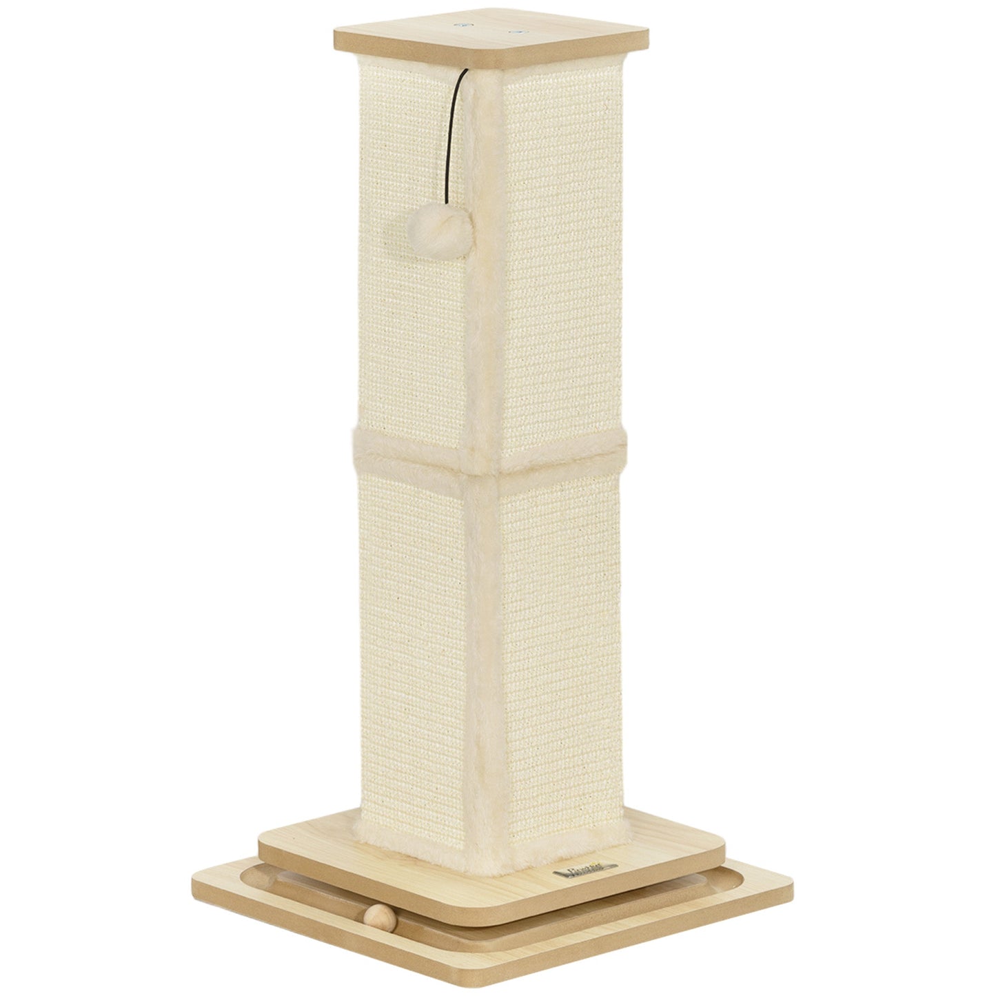 Cat Scratching Post, 67cm Cat Scratcher with Sisal Scratching Post, Track Ball Toy, Hanging Ball, 3 in 1 Cat Scratcher Post for Indoor Kittens