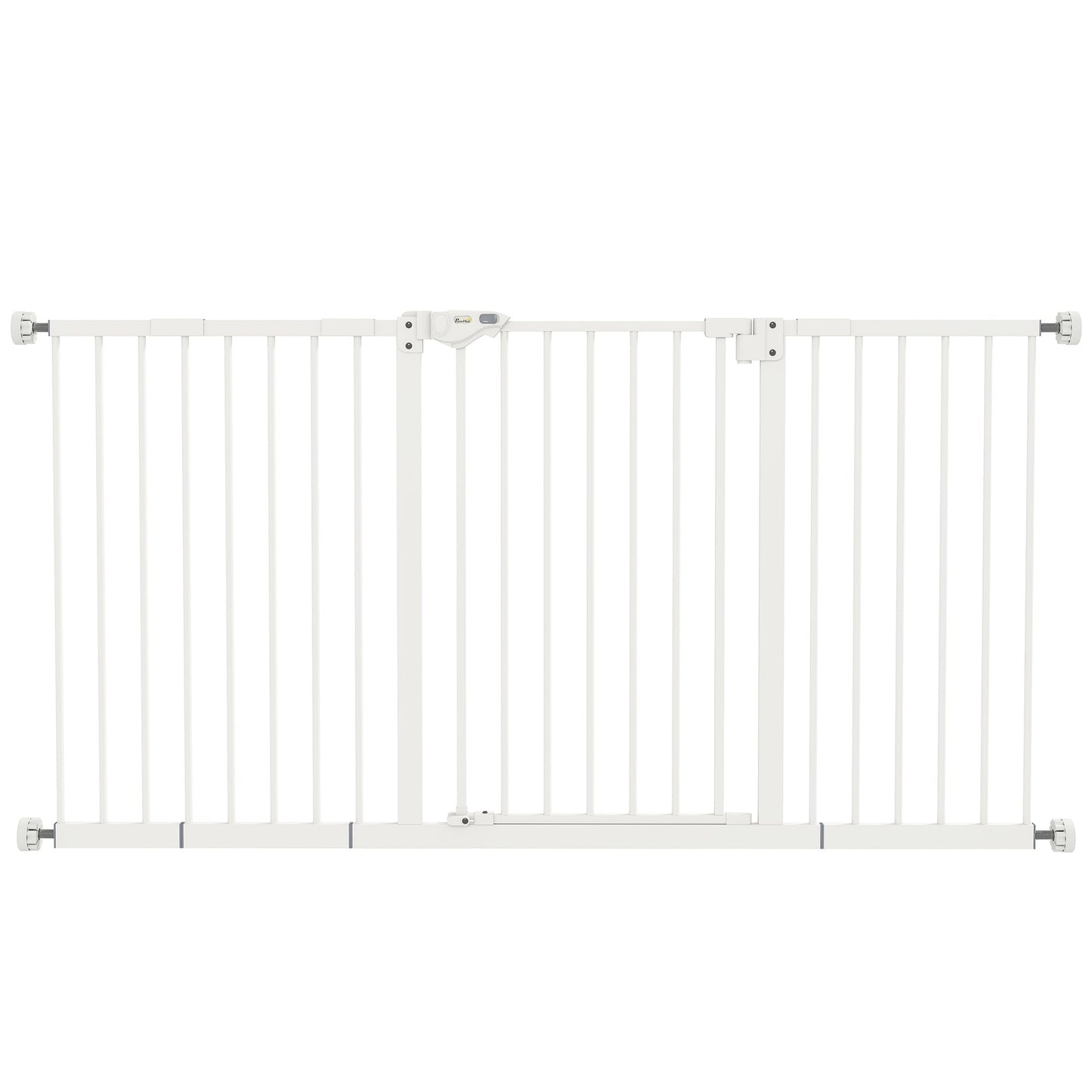 Dog Gate Stair Gate Pressure Fit Pets Barrier Auto Close for Doorway Hallway, 74-148cm Wide Adjustable, White