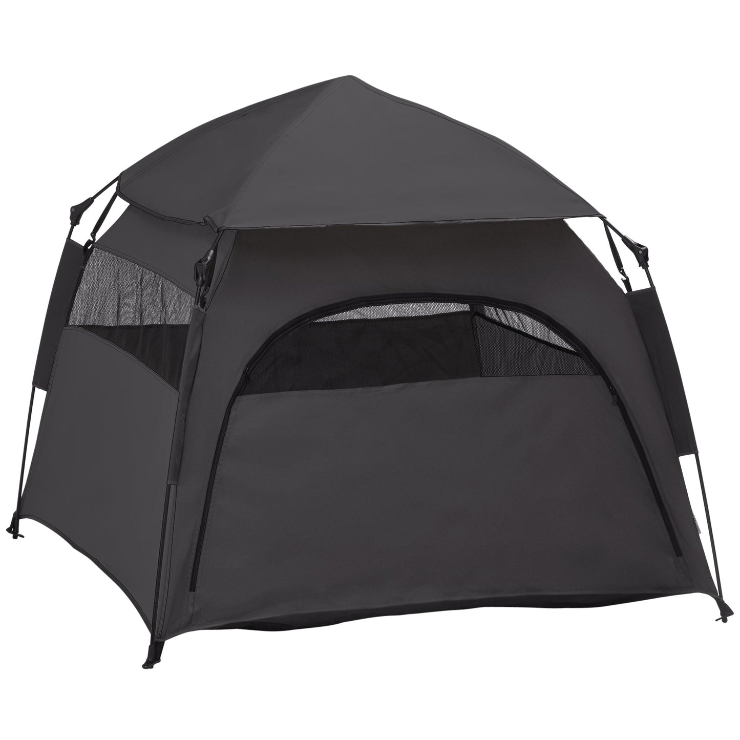 Foldable Dog Cat Tent, Portable Pet Playpen with Water-Resistant Oxford Cloth, Carry Bag, Exercise Tent for Extra Large Dog, Cat, Indoor Outdoor Use, Charcoal Grey