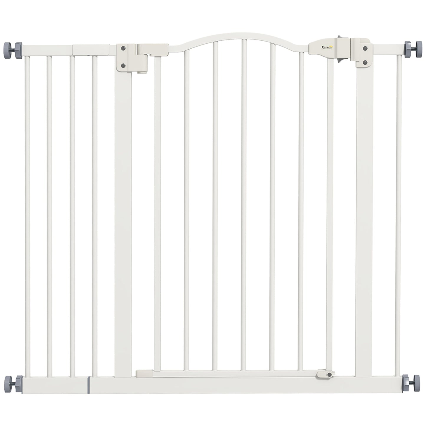 Pressure Fit Dog Stair Gate No Drilling Safety Gate Auto Close for Doorways, Hallways, 74-94cm Adjustable, 78cm Tall, White