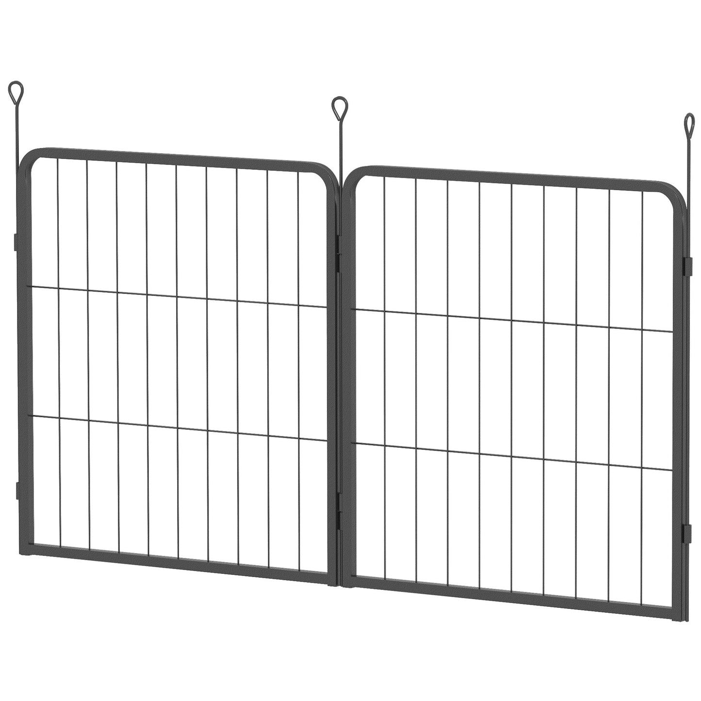 Dog Pen, 2 Panel Puppy Pen, Portable, Detachable, For Small Dogs, 60cm Tall, Black