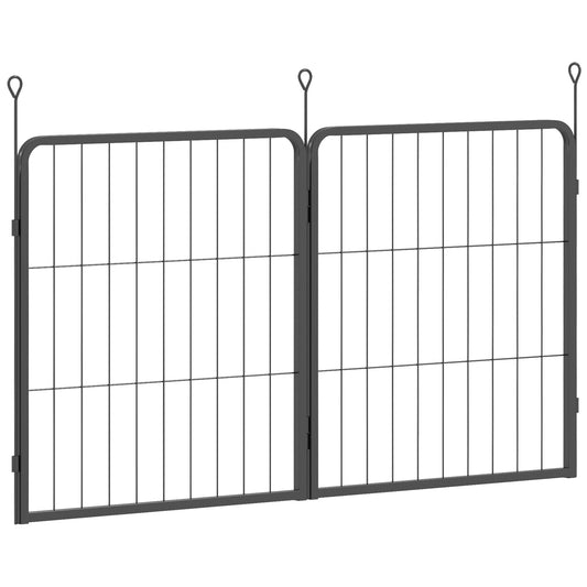 Dog Pen, 2 Panel Puppy Pen, Portable, Detachable, For Small Dogs, 60cm Tall, Black