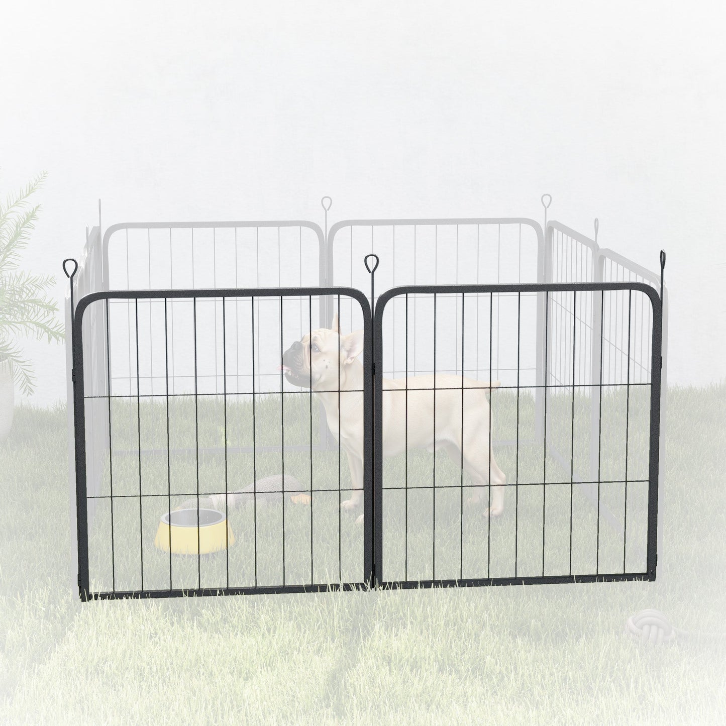 Dog Pen, 2 Panel Puppy Pen, Portable, Detachable, For Small Dogs, 60cm Tall, Black