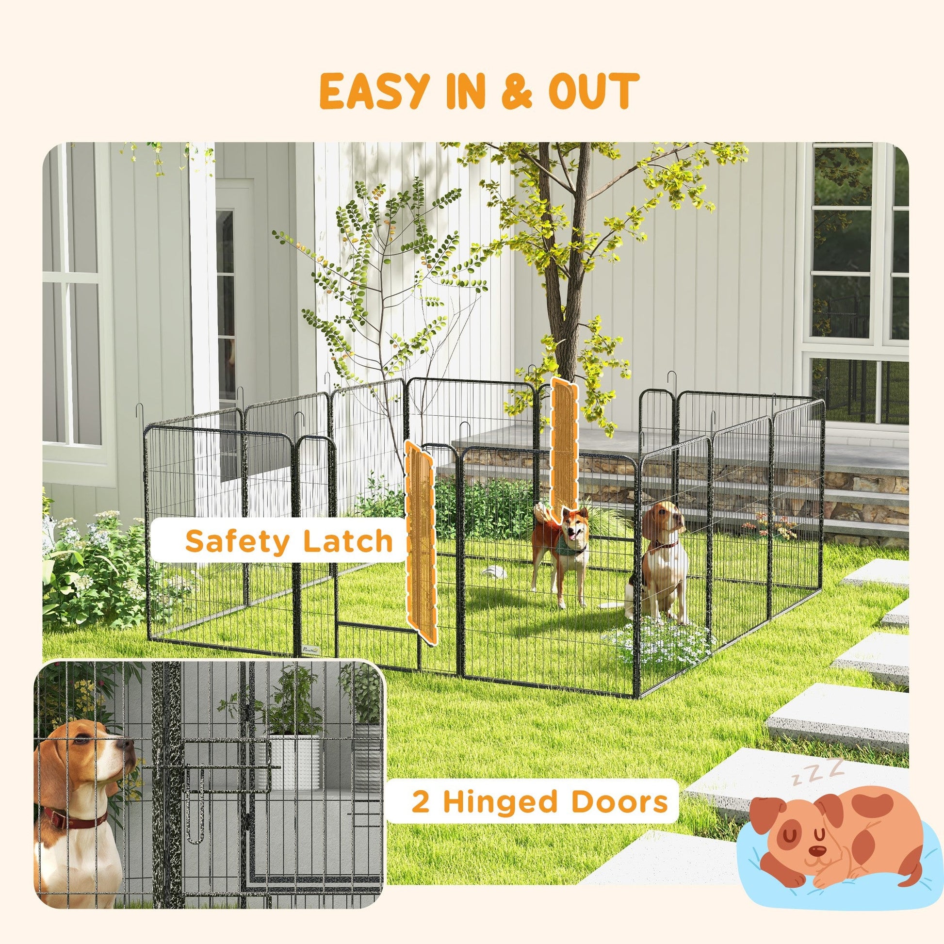 Dog Pen 12 Panels Puppy Pen Heavy Duty Pet Playpen for Indoor Outdoor for Dogs, Rabbits, Ducks 100cm High