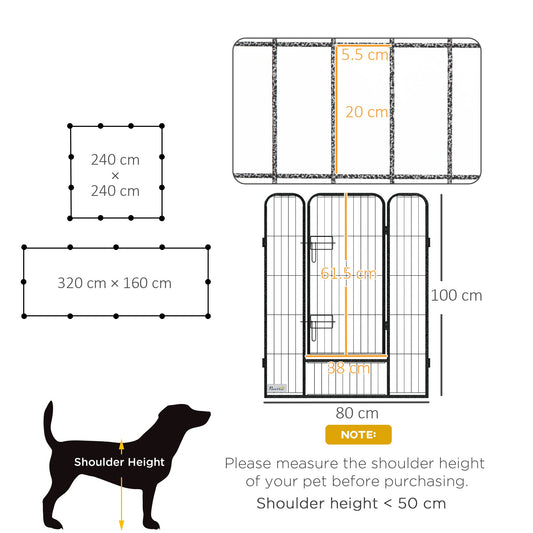 Dog Pen 12 Panels Puppy Pen Heavy Duty Pet Playpen for Indoor Outdoor for Dogs, Rabbits, Ducks 100cm High