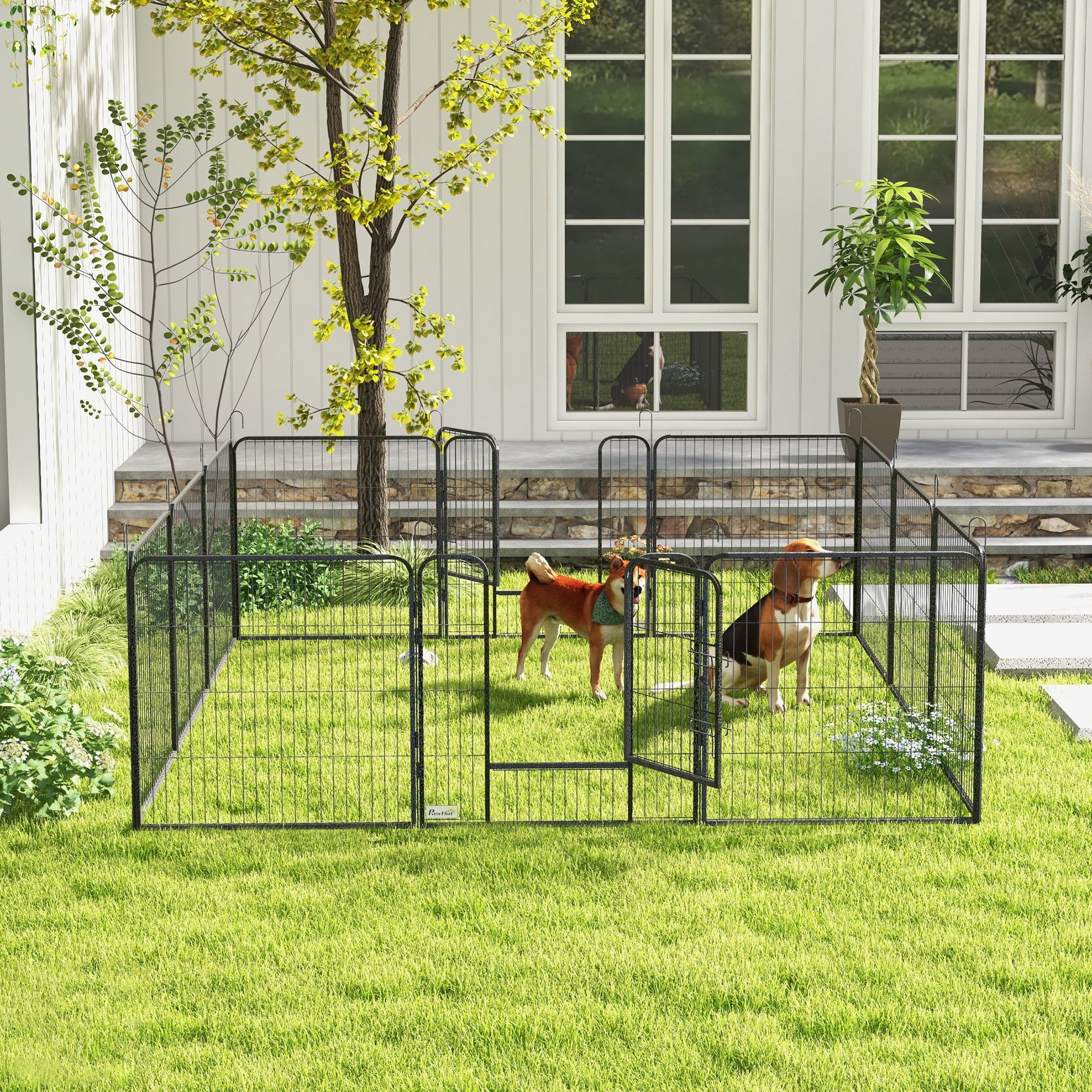 Dog Pen 12 Panels Puppy Pen Heavy Duty Pet Playpen for Indoor Outdoor for Dogs, Rabbits, Ducks 80cm High