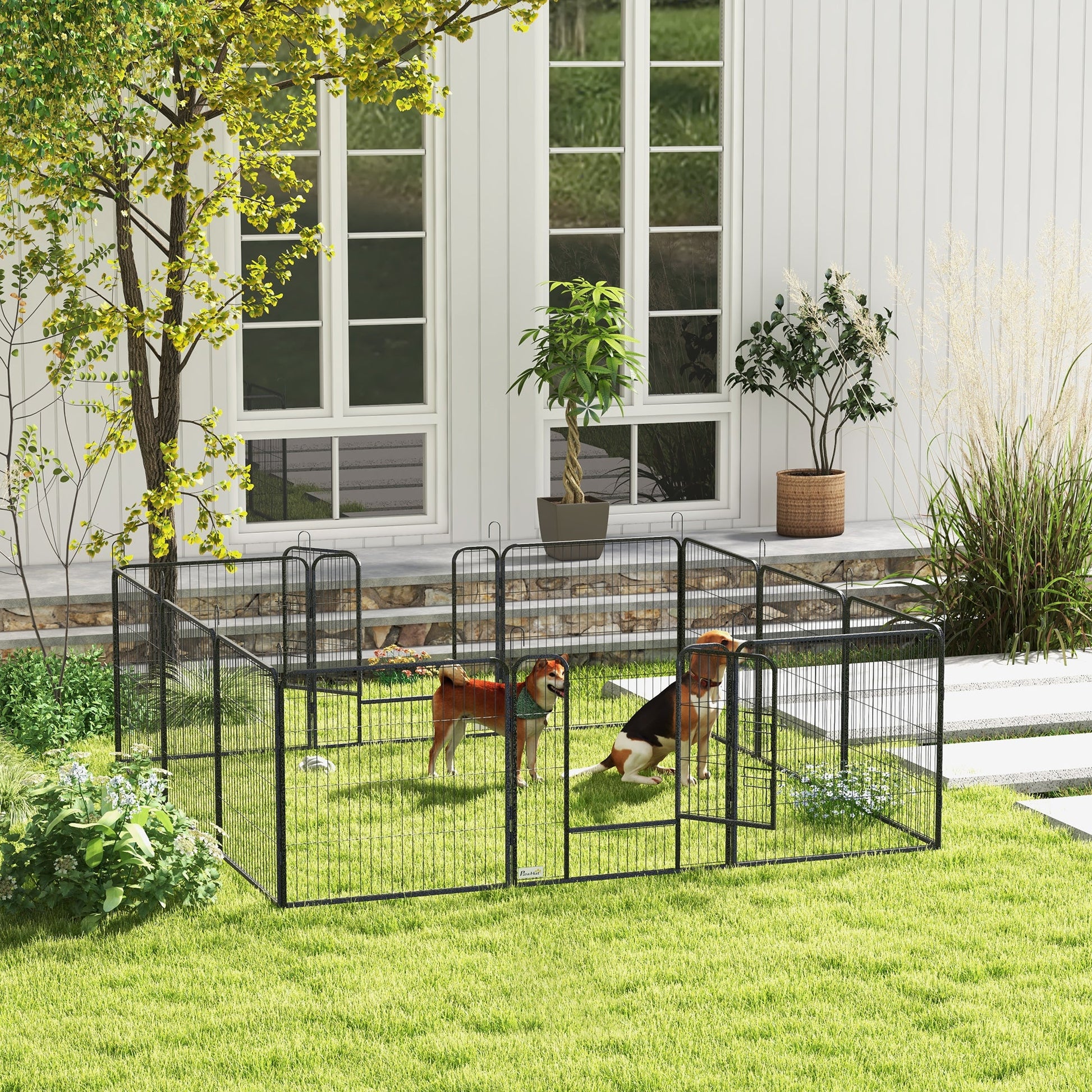Dog Pen 12 Panels Puppy Pen Heavy Duty Pet Playpen for Indoor Outdoor for Dogs, Rabbits, Ducks 80cm High