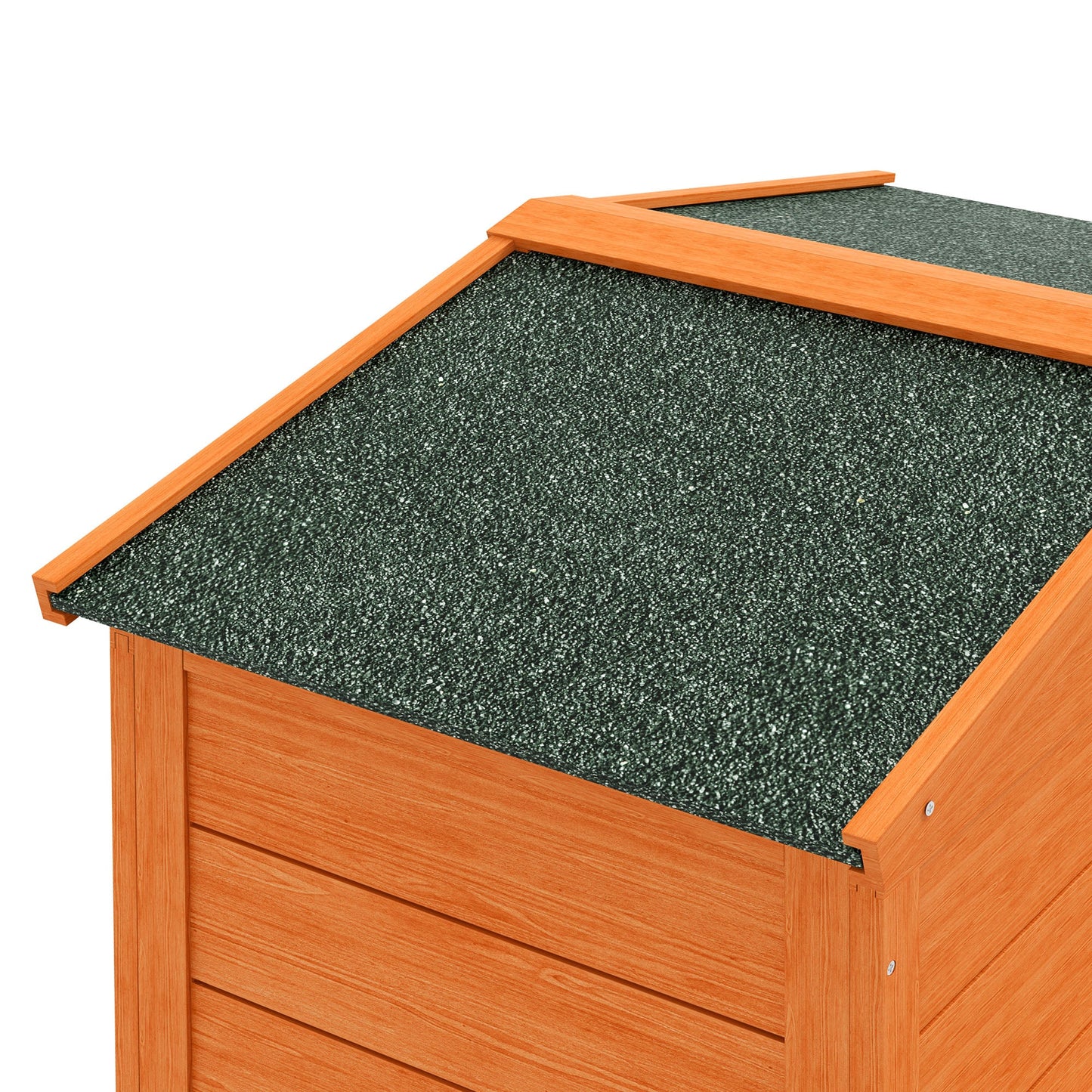 Rabbit Hutch Outdoor, 2 Tier Guinea Pig Hutch with Run, Ramp, Slide-out Tray, Asphalt Roof, 150 x 45 x 85cm