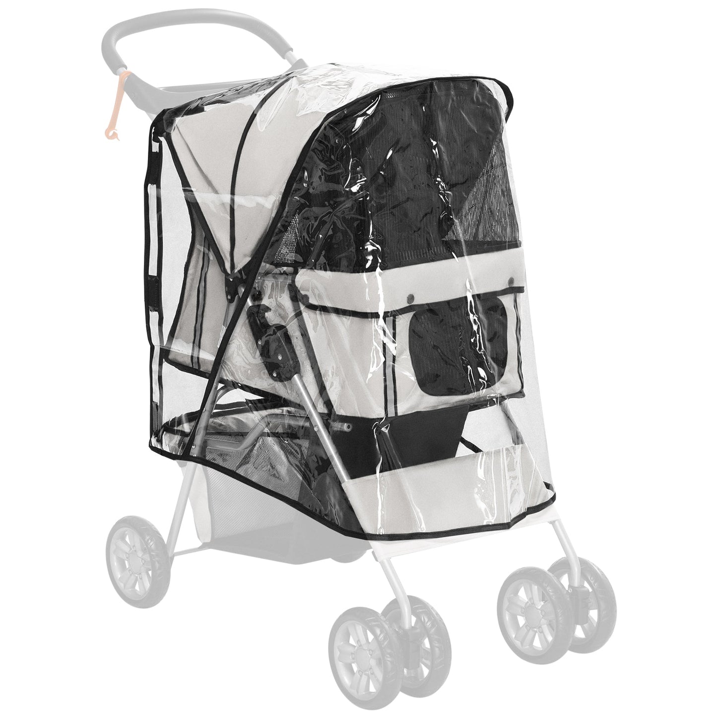 Dog Stroller Rain Cover, Cover for Dog Pram Stroller Buggy w/ Rear Side Entry