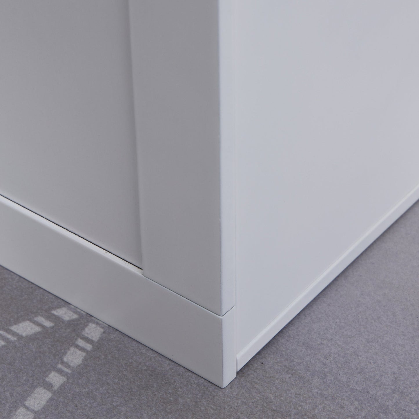 Raised Dog Bowls, Pet Feeding Storage Station with Two Stainless Steel Bowls, Base, for Large Dogs, White