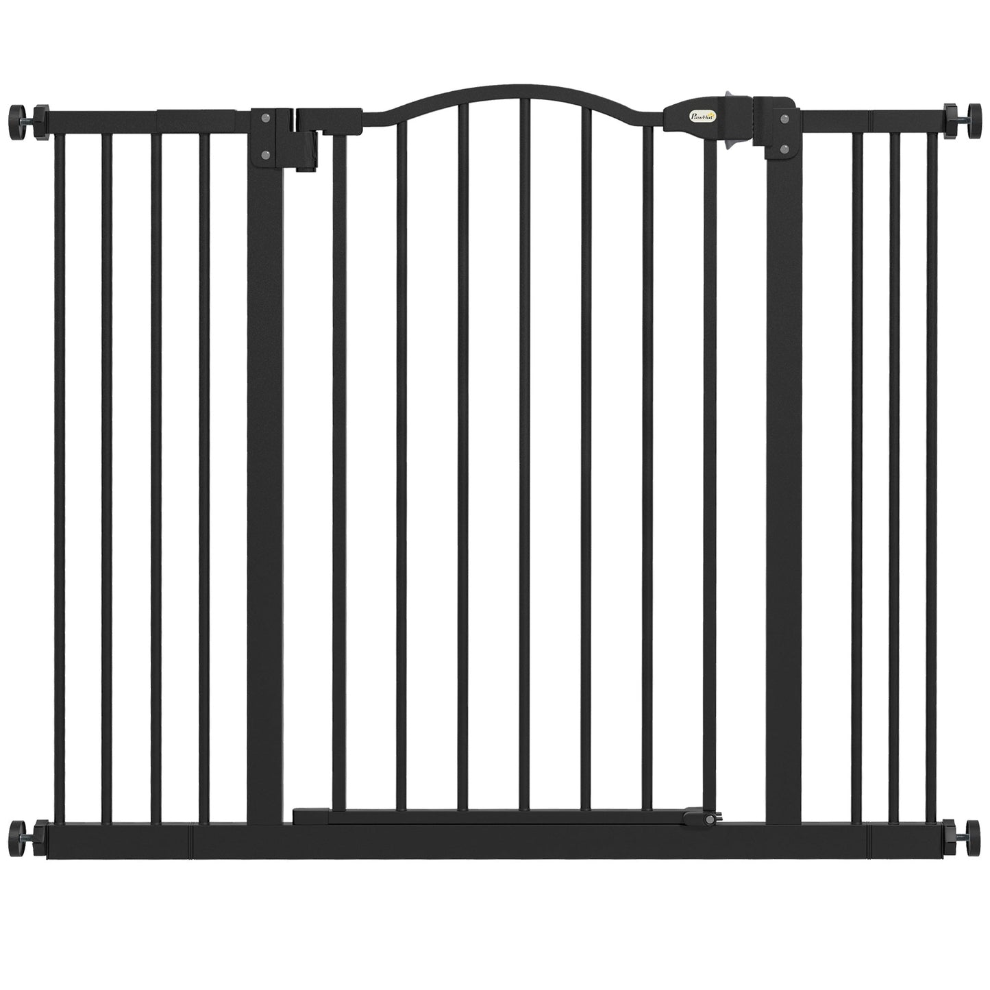 Pressure Fit Dog Stair Gate No Drilling Safety Gate Auto Close for Doorways, Hallways, 74-100cm Adjustable, 78cm Tall, Black
