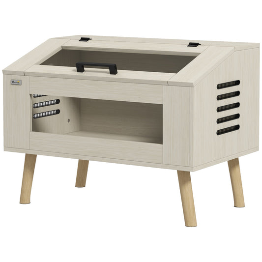 111L Reptile Vivarium Terrarium with Tempered Glass Windows, Openable Top for Snake Lizards, Horned Frogs, Chameleons, Hamsters, Gerbils, 80 x 50 x 60cm