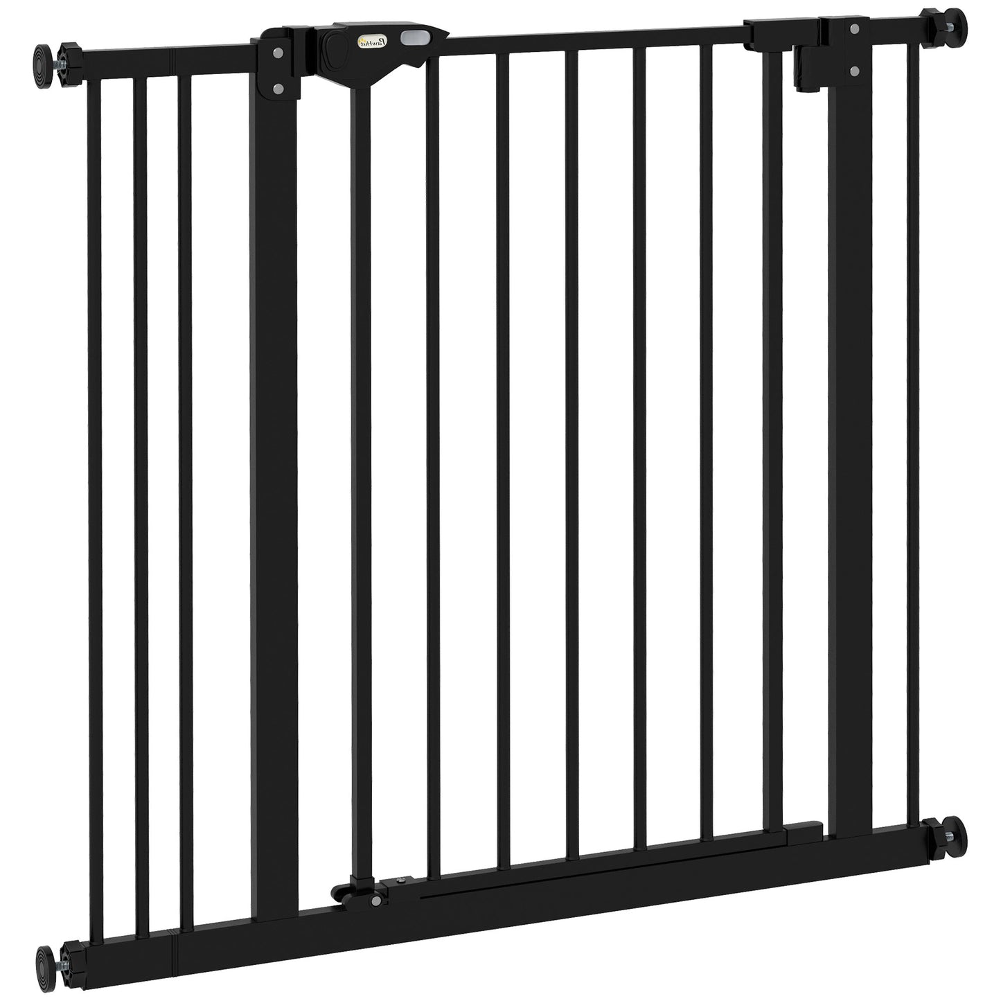 Dog Gate Stair Gate Pressure Fit Pets Barrier Auto Close for Doorway Hallway, 74-87cm Wide Adjustable, Black