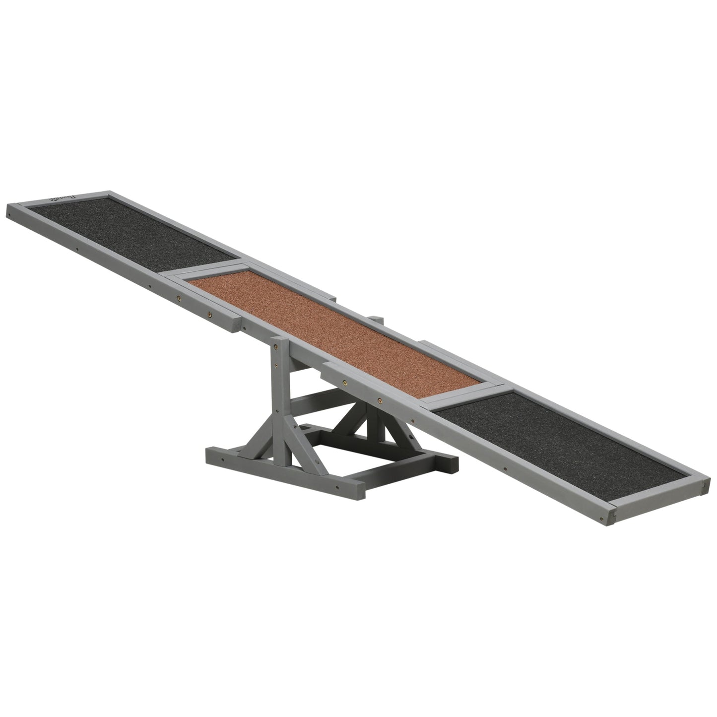 Wooden Pet Seesaw for Big Dogs, Agility Training Equipment for Dogs with Anti-Slip surface, 180 x 30 x 30cm - Grey