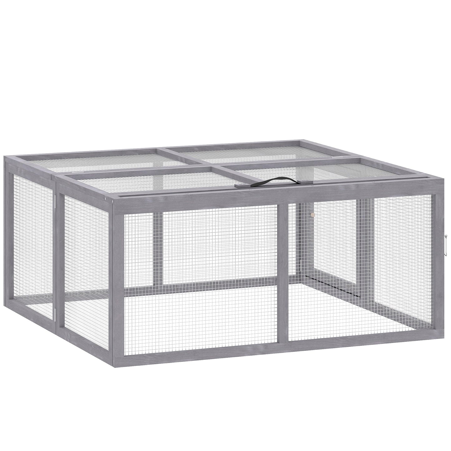 Rabbit Hutch Outdoor, Foldable Guinea Pig House, Portable Rabbit Run, Chicken Cage, Duck Coop with Openable Top, for 3 Bunnies, Ducks, Chickens, 110 x 105 x 50 cm