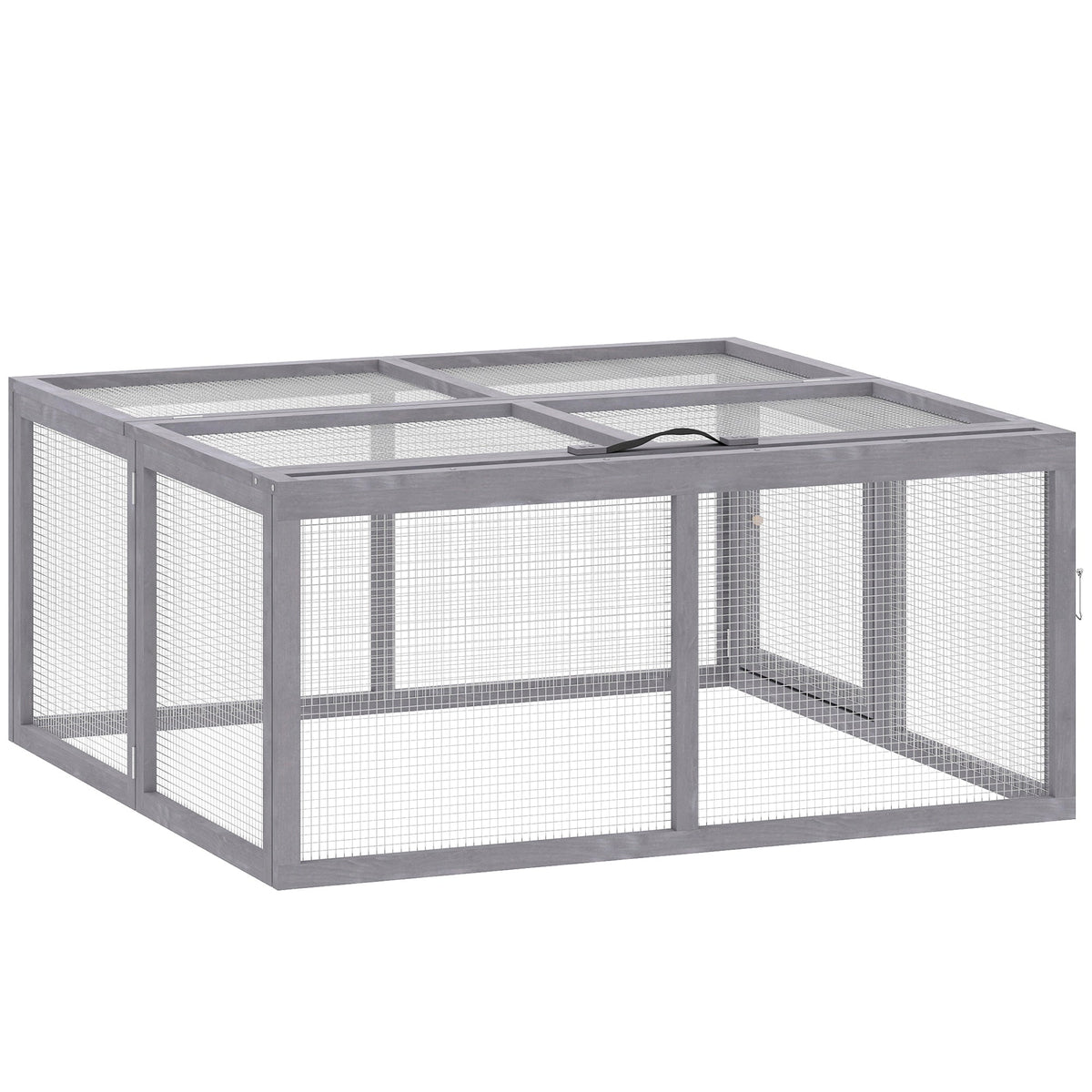 Rabbit Hutch Outdoor, Foldable Guinea Pig House, Portable Rabbit Run, Chicken Cage, Duck Coop with Openable Top, for 3 Bunnies, Ducks, Chickens, 110 x 105 x 50 cm