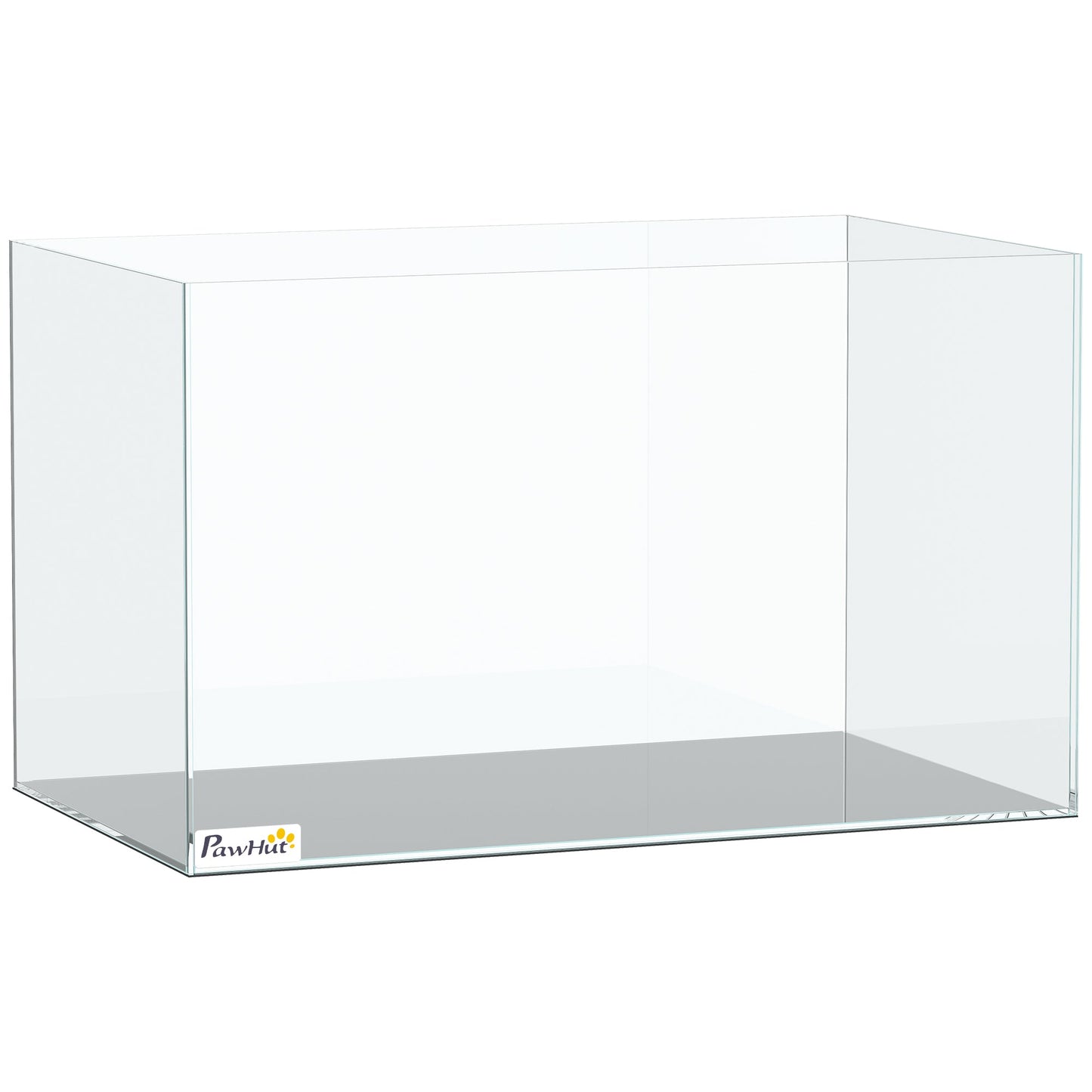 43L Fish Tank, Glass Aquarium, Small Fish Tank with Protective Base Mat, for Shrimps, Turtles, Transparent, 50 x 30 x 30 cm