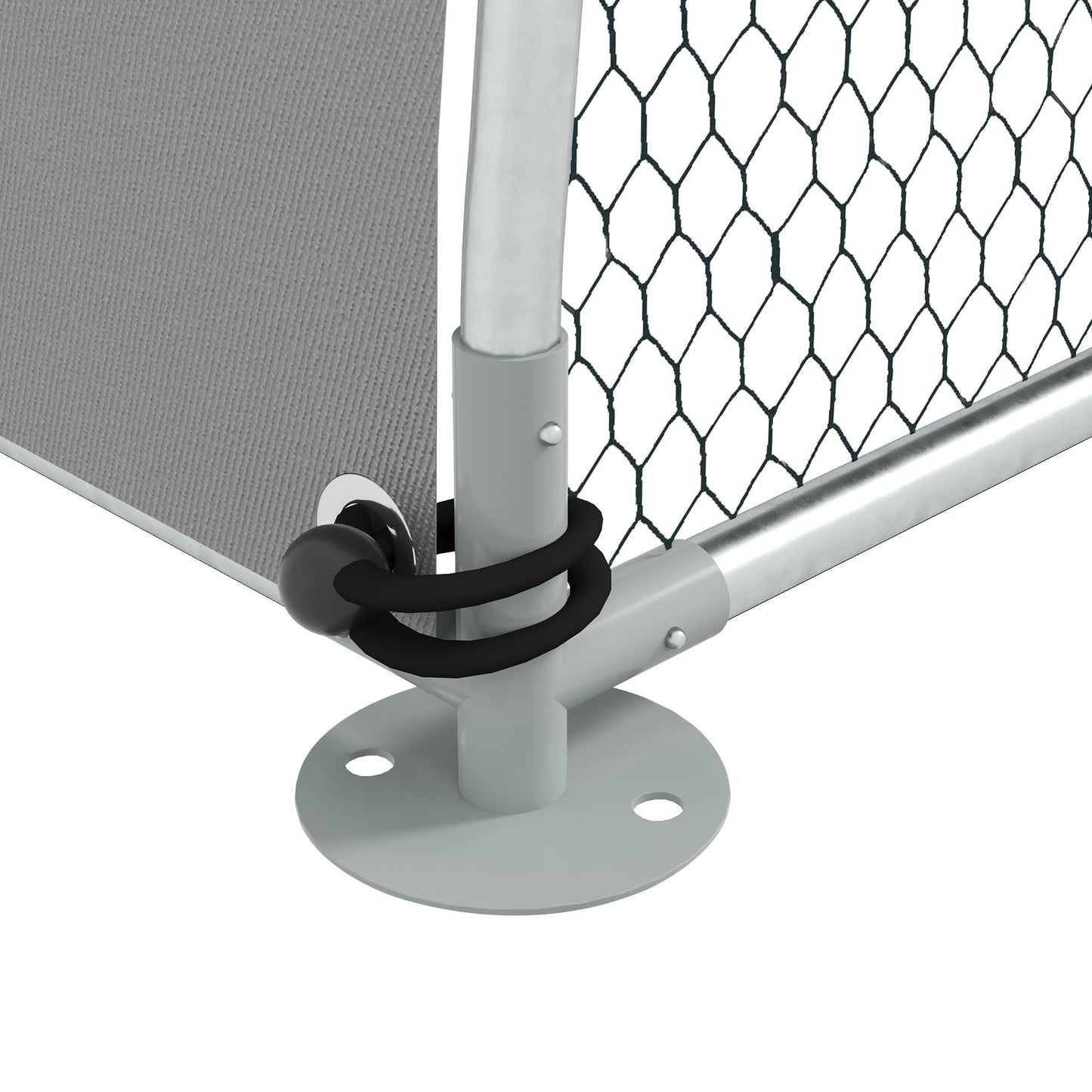 Walk In Chicken Run, Galvanised Chicken Coop Outdoor with Cover, Poultry Cage, for 8-12 Chickens, Hens, Ducks, Rabbits, 3 x 1.9 x 2.2m - Silver Tone