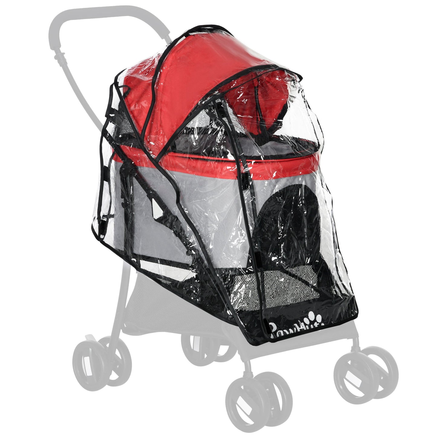 Dog Pram Rain Cover, Cover for Dog Stroller Buggy, with Front, Rear Entry