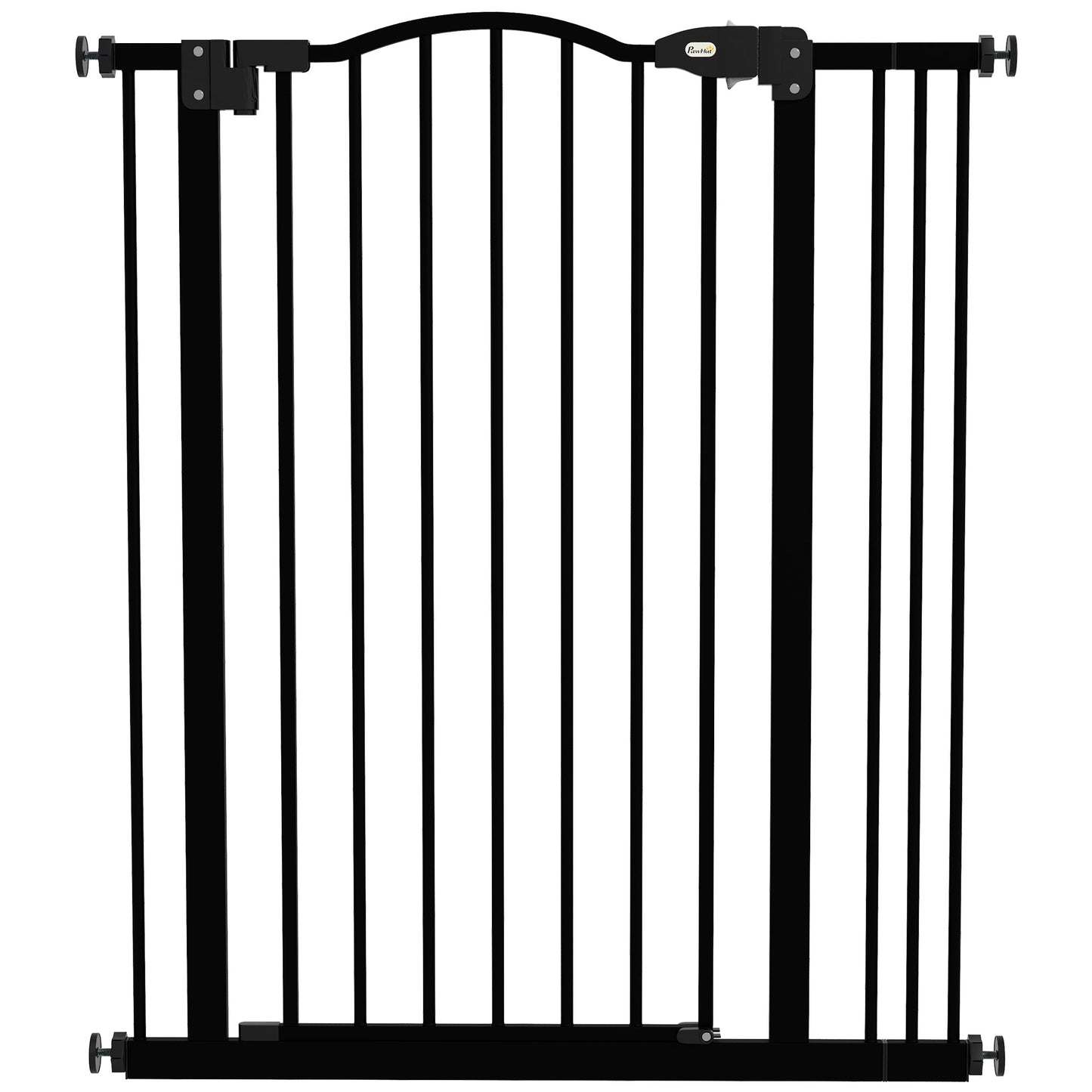 Pressure Fit Dog Stair Gate No Drilling Safety Gate Auto Close for Doorways, Hallways, 74-87cm Adjustable, 94cm Tall, Black