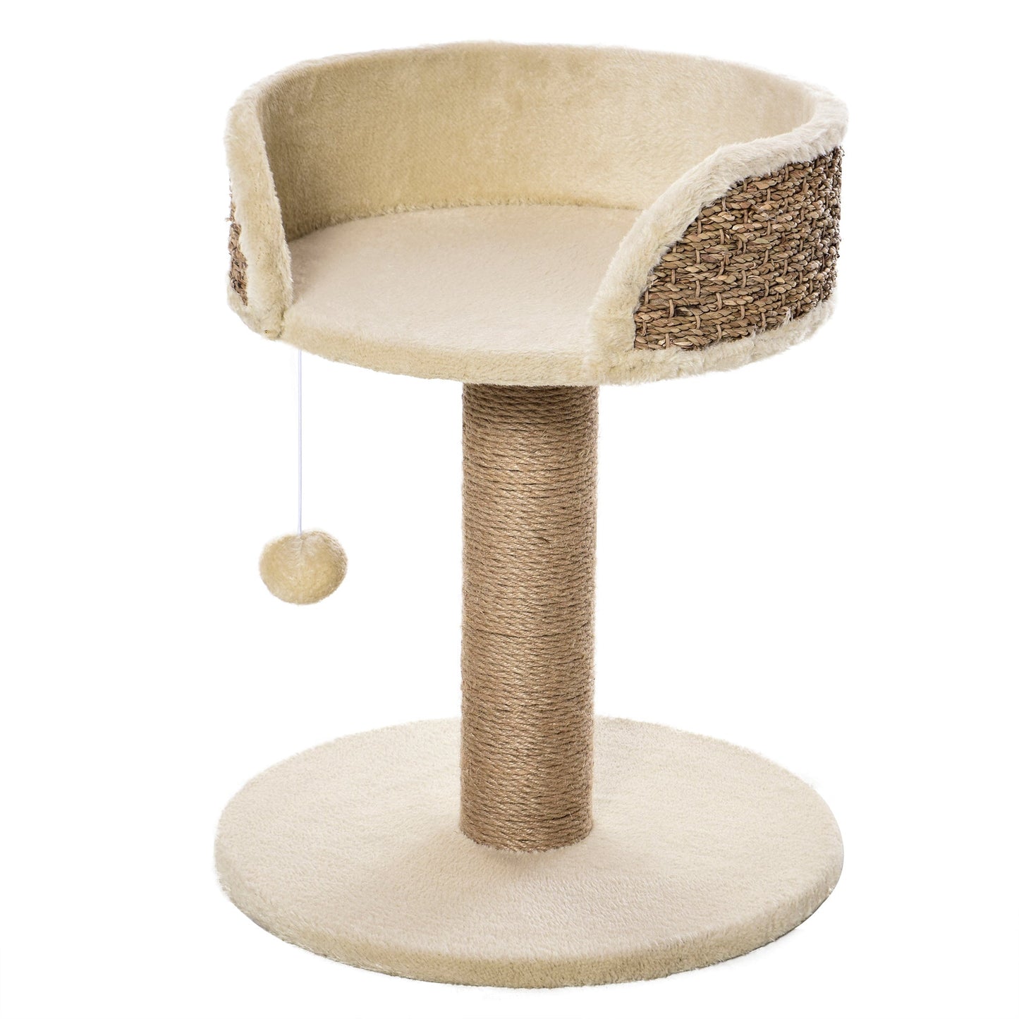 Cat Tree Cat Scratching Post for Indoor Cats Kitten Play Tower Activity Centre Climbing Stand with Dangling Ball Beige