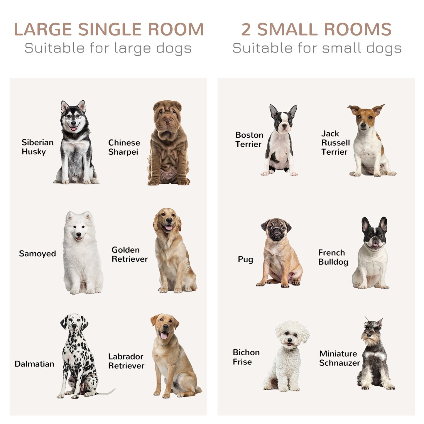 Dog Crate Furniture for Large Dog, Double Dog Cage for Small Dogs with Divider, Sliding Doors - Oak Tone