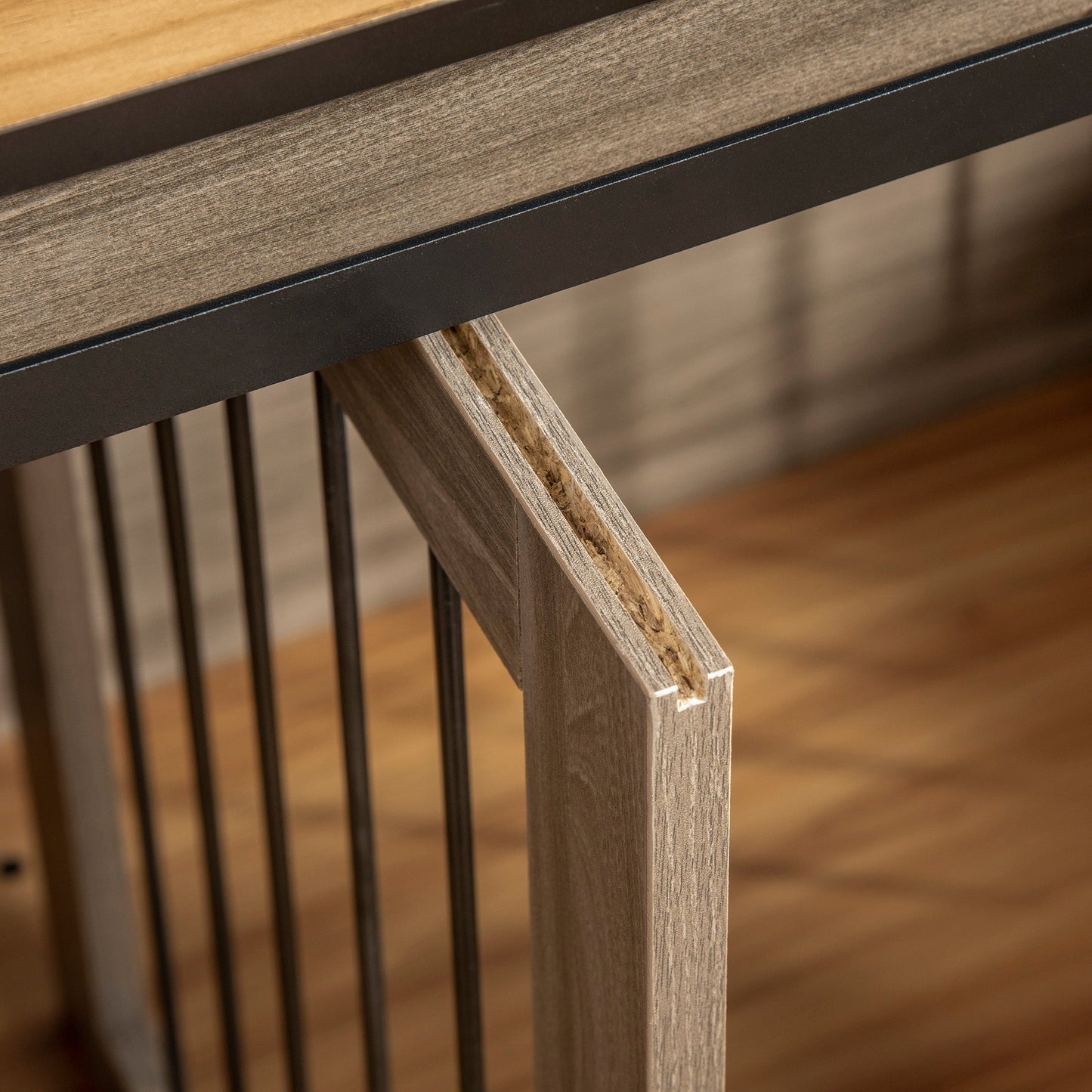 Dog Crate Furniture for Large Dog, Double Dog Cage for Small Dogs with Divider, Sliding Doors - Oak Tone