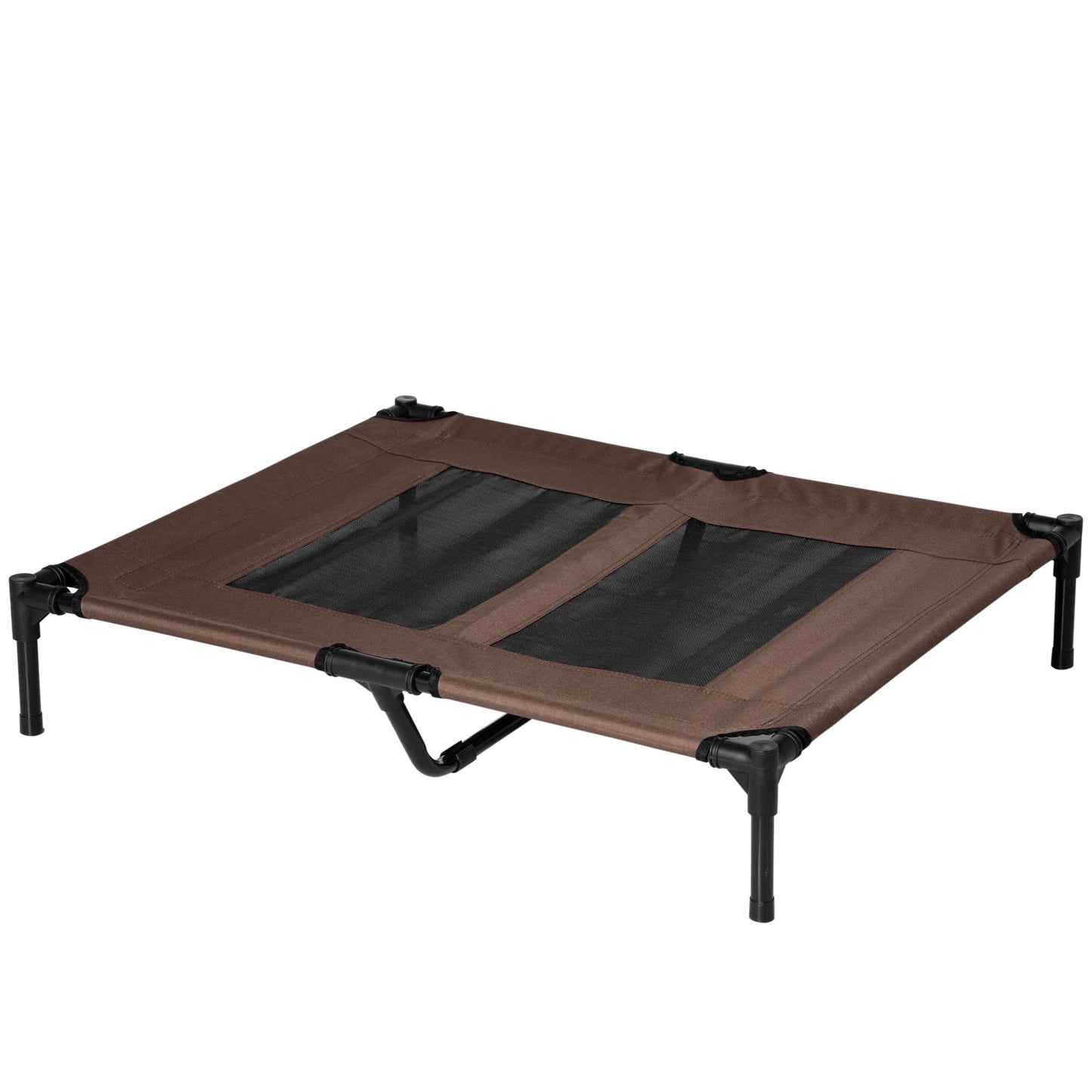 Large Raised Dog Bed Cat Elevated Lifted Cooling Portable Camping Basket Outdoor Indoor Mesh Pet Cot Metal Frame Brown