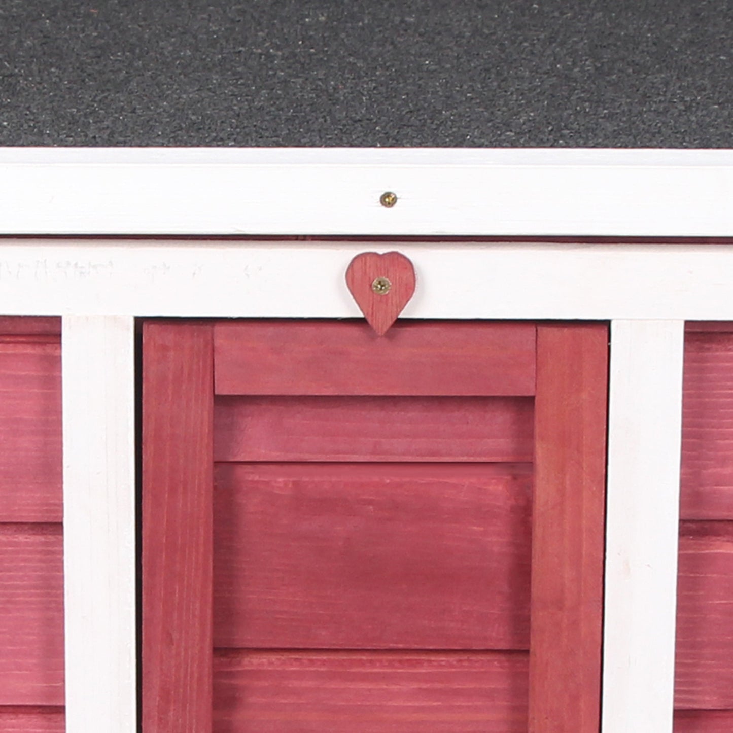 Wooden Rabbit Hutch Outdoor, Guinea Pig Hutch, Rabbit Hideaway, Cat House, Bunny Cage Small Animal House with Openable Roof, 51 x 42 x 43 cm, Red