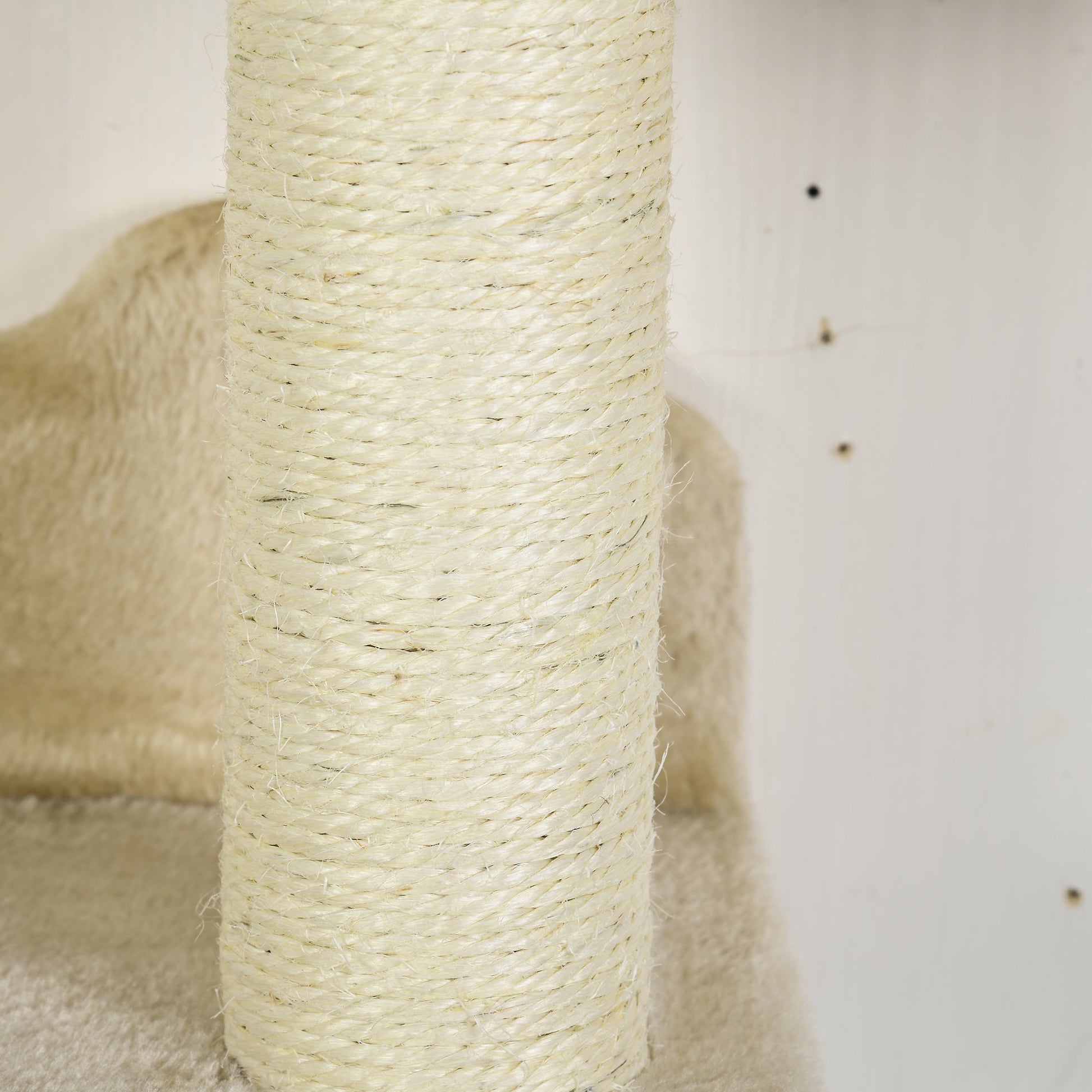 4 Piece Cat Shelves Cat Wall Furniture Wall-Mounted Cat Tree for Indoor Cat w/ Hammock, Steps, Platforms, Scratching Post - Beige