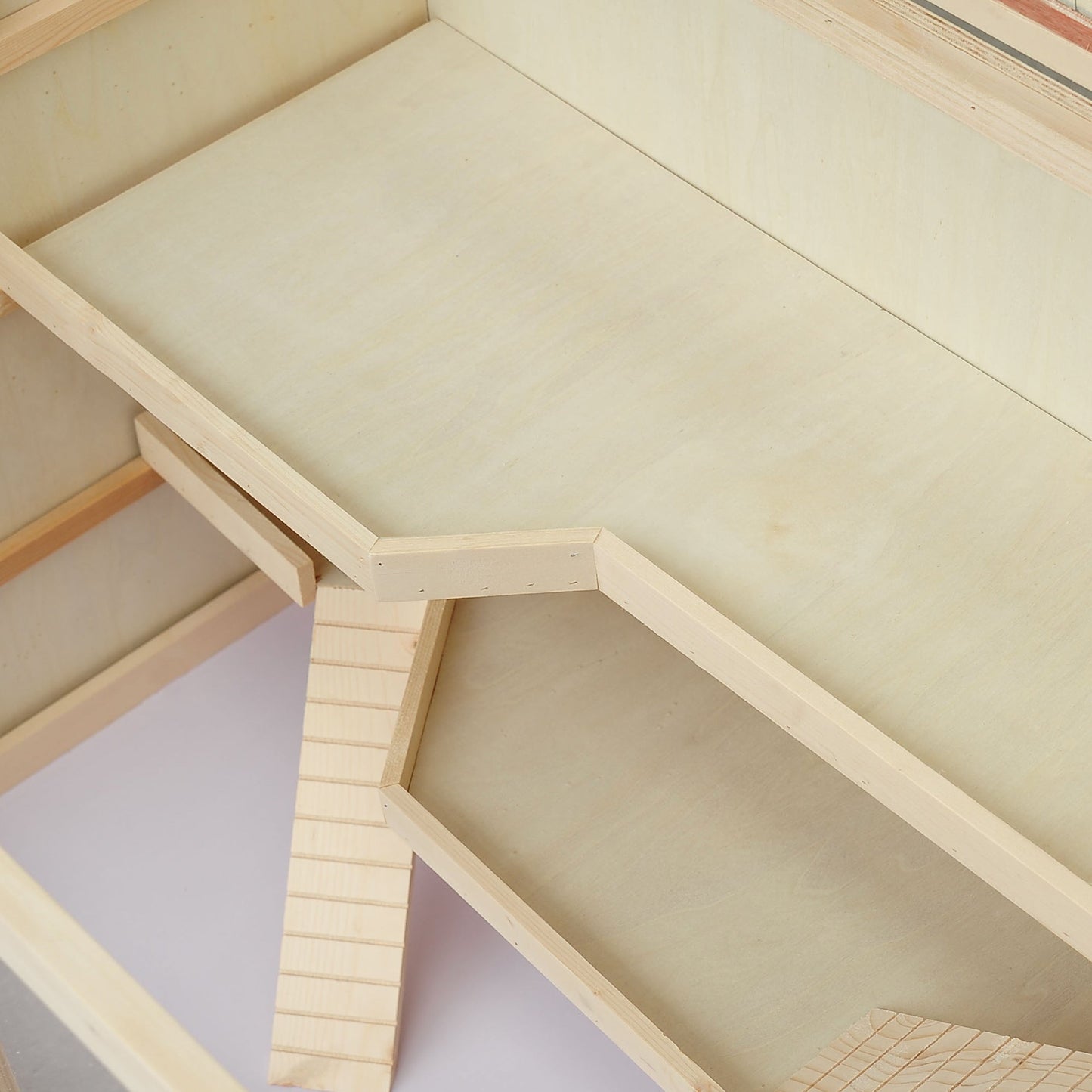 Wooden Hamster Cage, Small Animals Hutch with Tray, Openable Top, Exercise Run, Natural