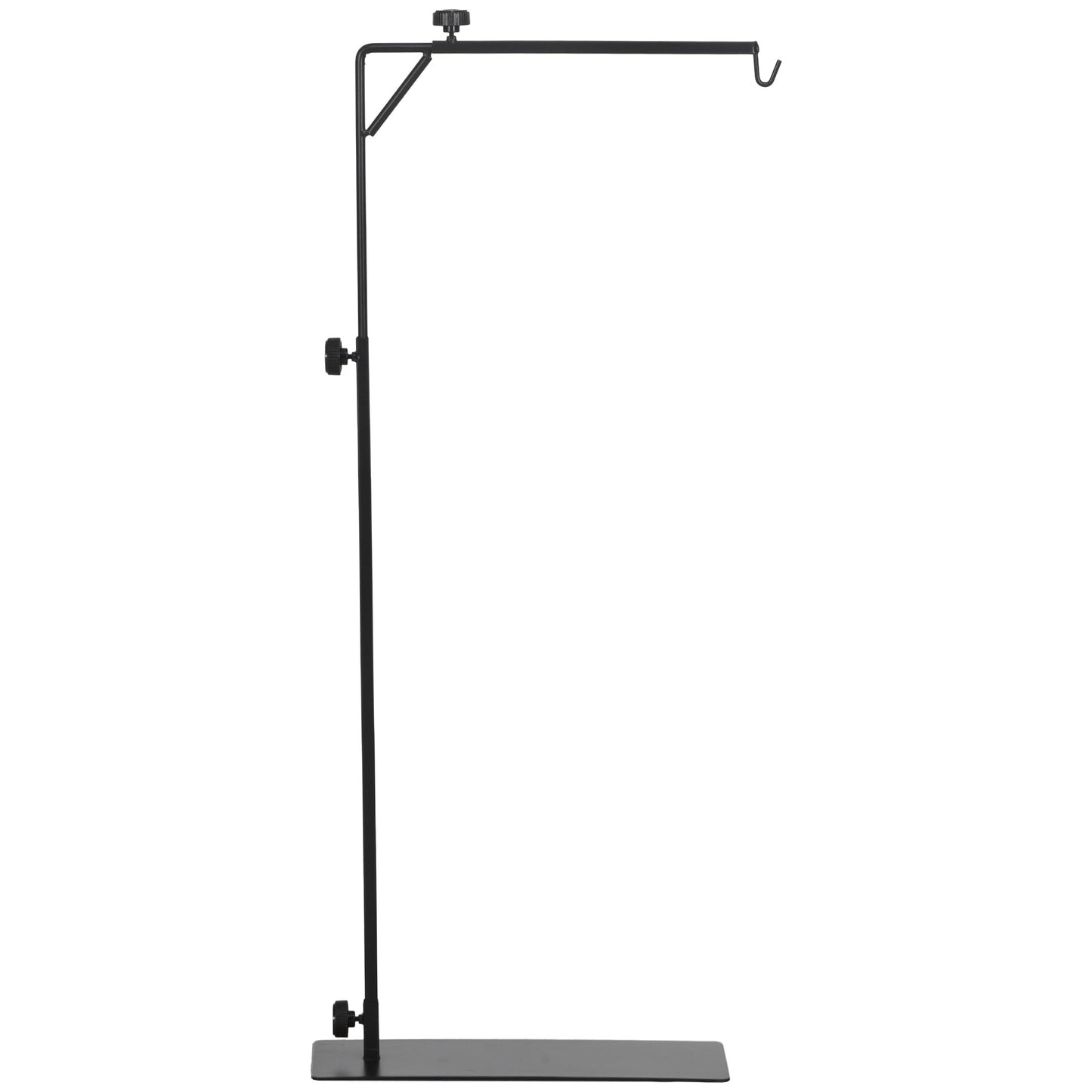 Reptile Lamp Stand, Adjustable Height and Width Heat Lamp for Reptile Amphibian Terrariums, Light Stand with Hook Hanging Steel Base, 86-129Hcm, 42-50Wcm - Black