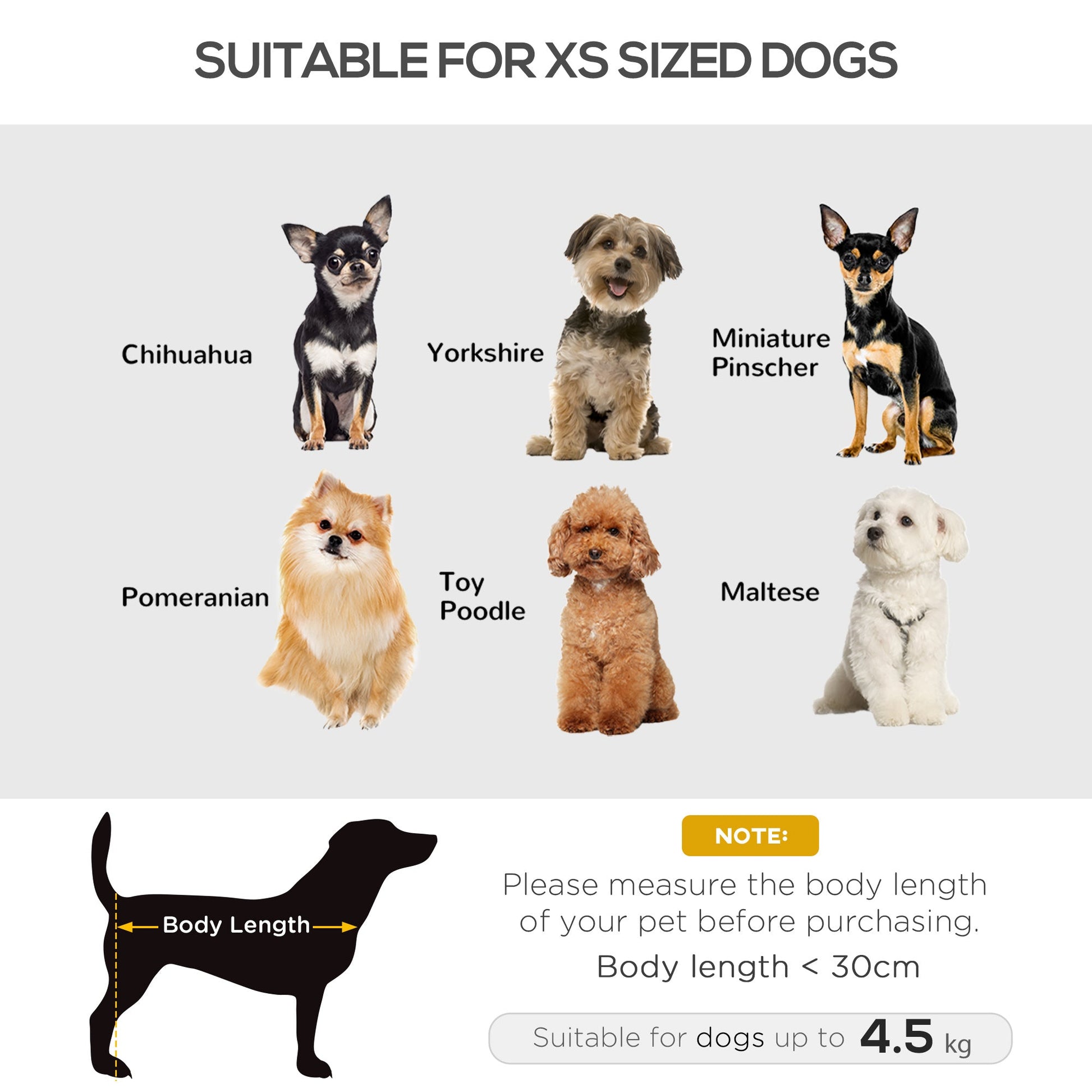 Dog Sofa for XS and S Size Dogs, Pet Chair Bed with Soft Cushion, Cat Sofa  Couch with Washable Cover, Wooden Frame, 66.5 x 45 x 35.5 cm, Grey