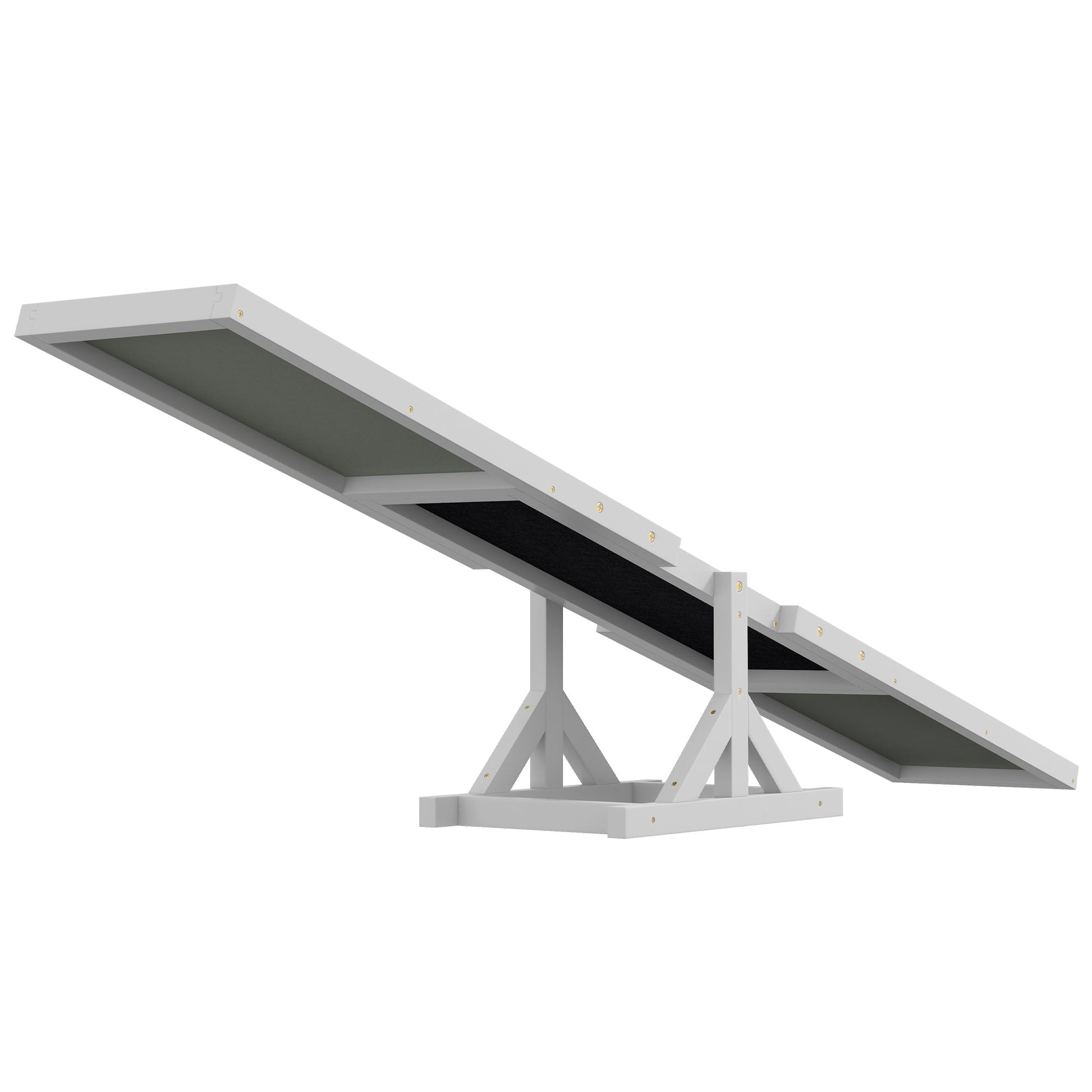 Wooden Pet Seesaw for Big Dogs, Agility Training Equipment for Dogs with Anti-Slip surface, 180 x 30 x 30cm - White