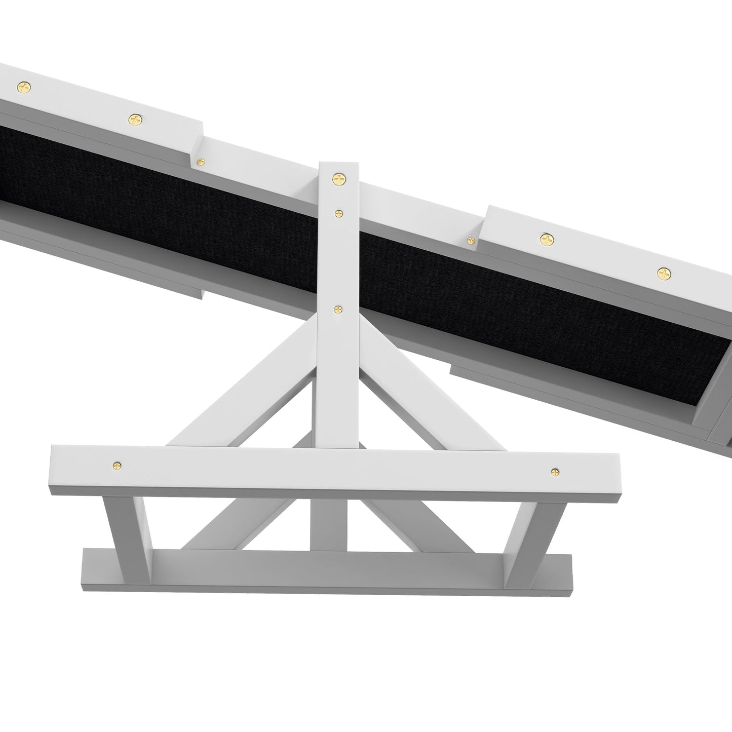 Wooden Pet Seesaw for Big Dogs, Agility Training Equipment for Dogs with Anti-Slip surface, 180 x 30 x 30cm - White