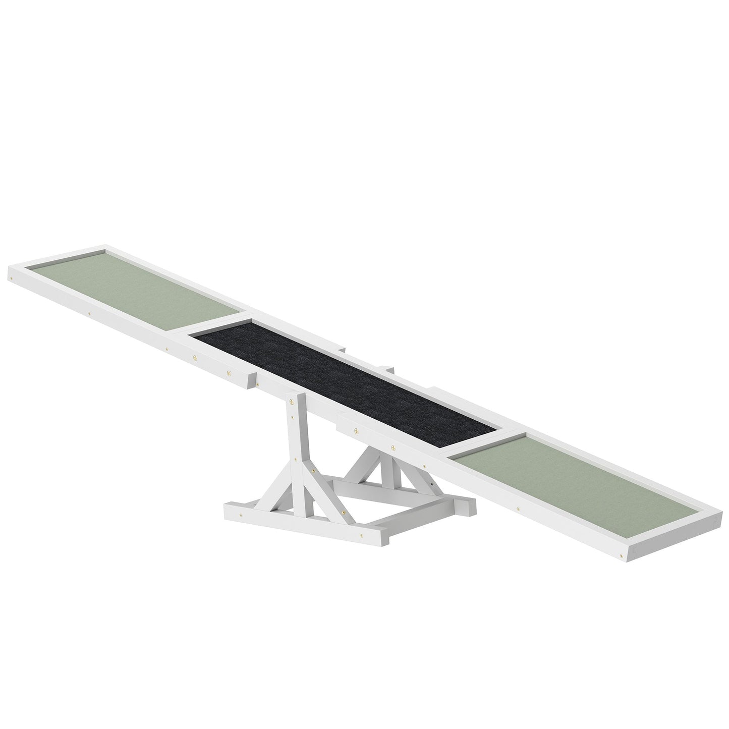 Wooden Pet Seesaw for Big Dogs, Agility Training Equipment for Dogs with Anti-Slip surface, 180 x 30 x 30cm - White