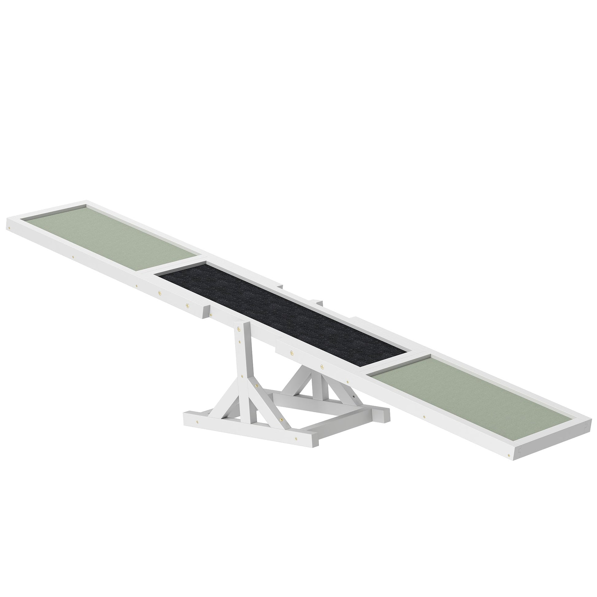 Wooden Pet Seesaw for Big Dogs, Agility Training Equipment for Dogs with Anti-Slip surface, 180 x 30 x 30cm - White
