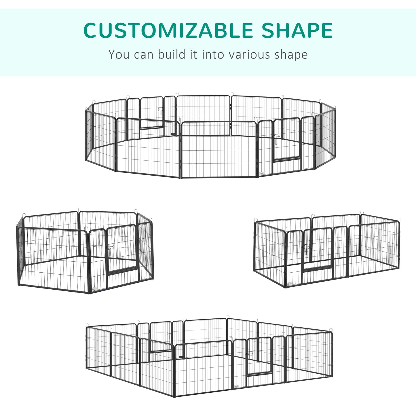 Dog Pen 12 Panels Puppy Pen Heavy Duty Pet Playpen for Indoor Outdoor for Dogs, Rabbits, Ducks 60cm High