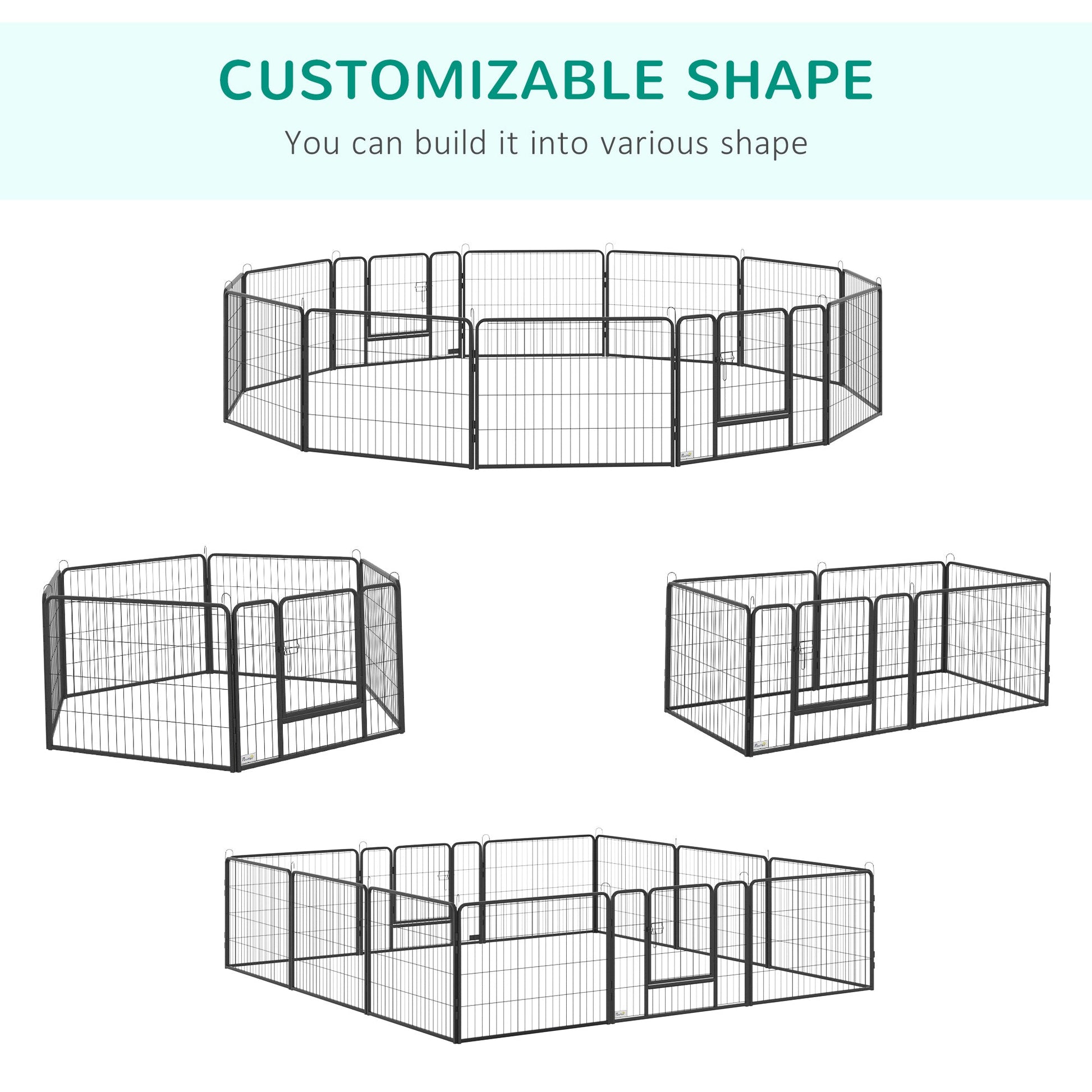 Dog Pen 12 Panels Puppy Pen Heavy Duty Pet Playpen for Indoor Outdoor for Dogs, Rabbits, Ducks 60cm High